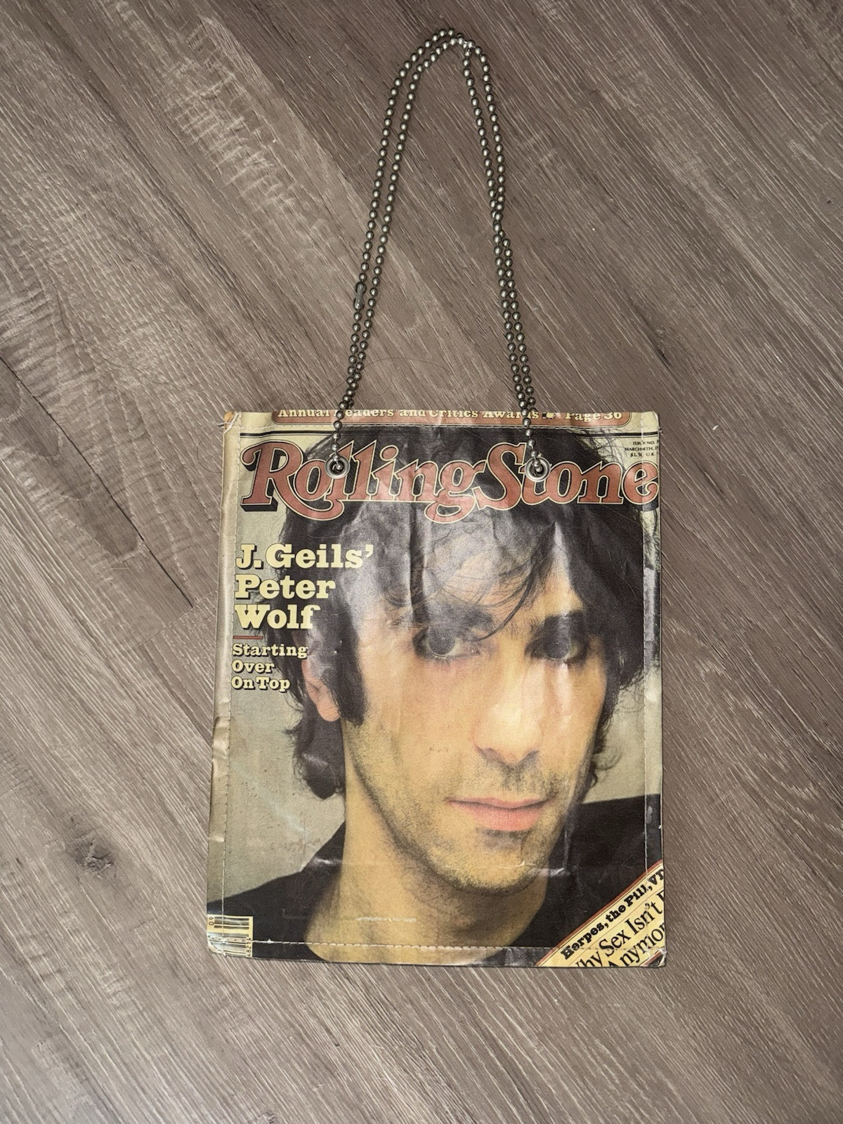 Vintage Rollingstones Magazine Bag From 80s. 9.5inx11.5in