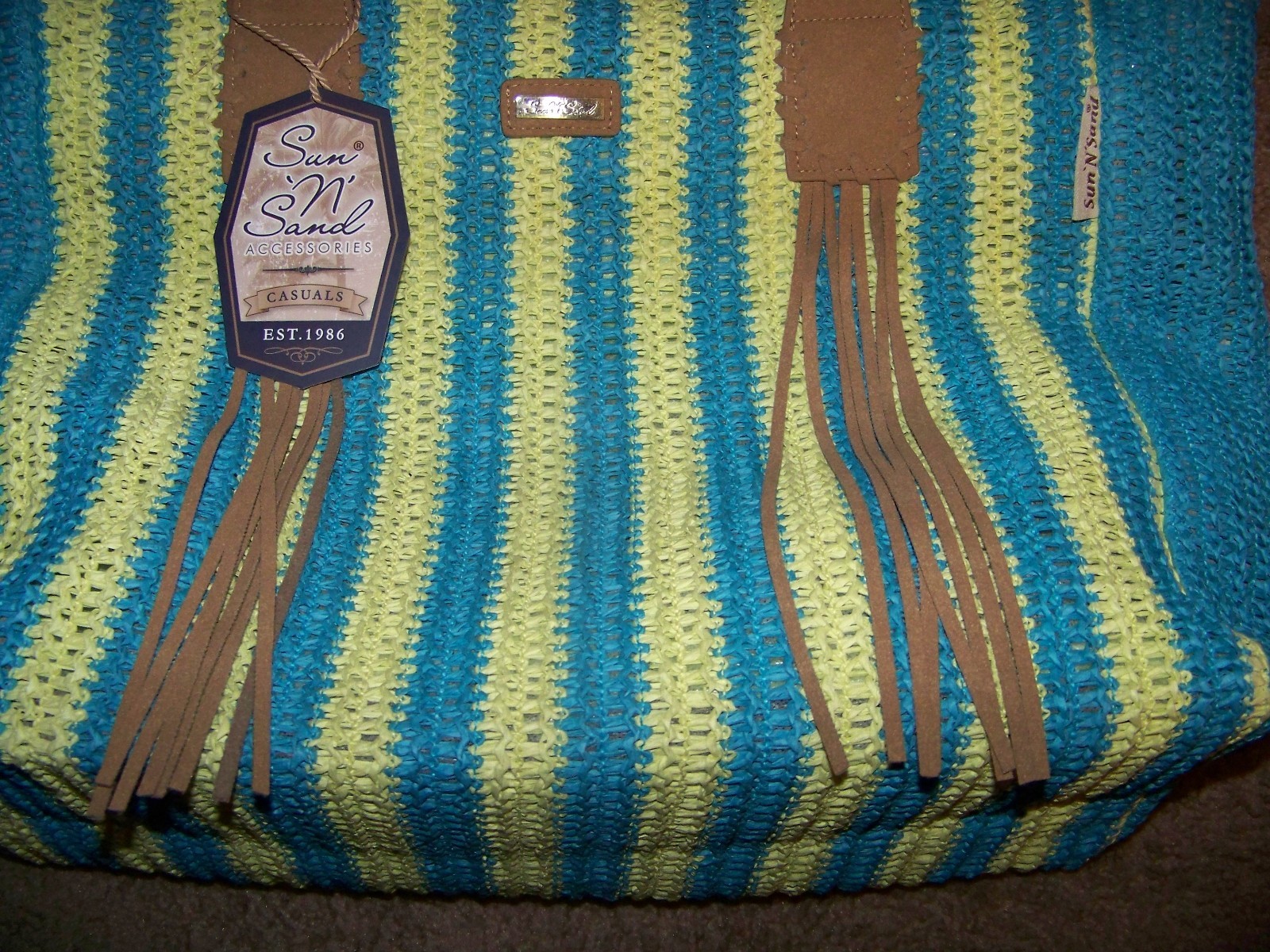 Sun ‘N’ Sand Accessories Large Classy Tote Zip Top Pocket inside New with Tags
