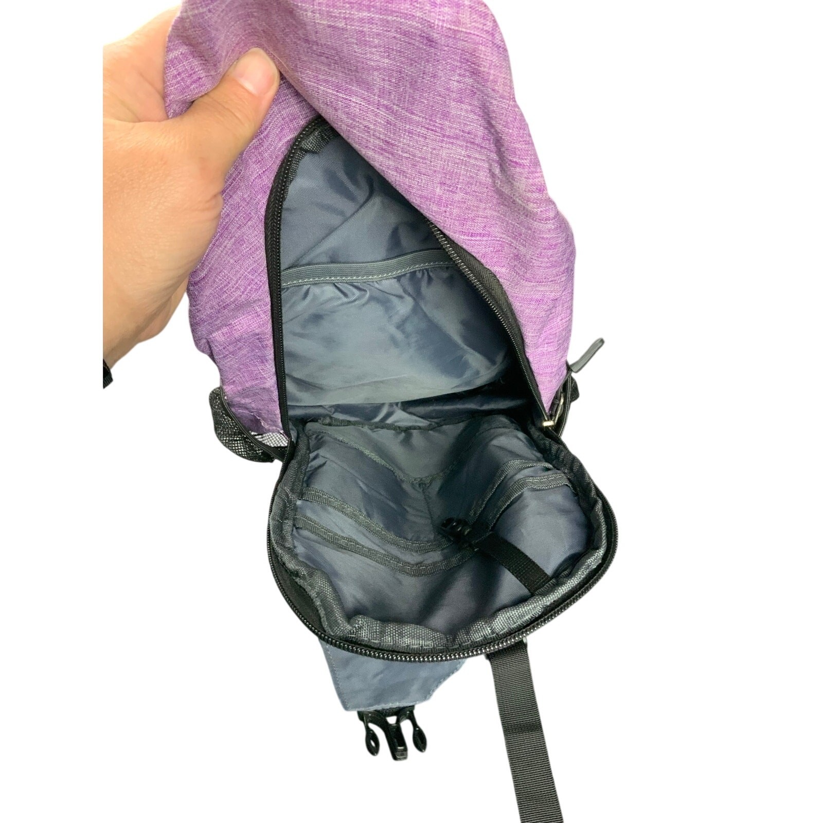 BOSTANTEN Purple Sling Backpack Crossbody Chest Bag Travel Daypack USB Port