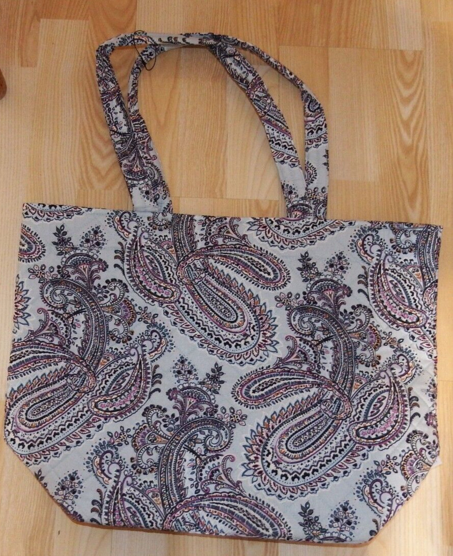 NWT Vera Bradley Grand Tote Soft Sky Blue Paisley $70 NEW!