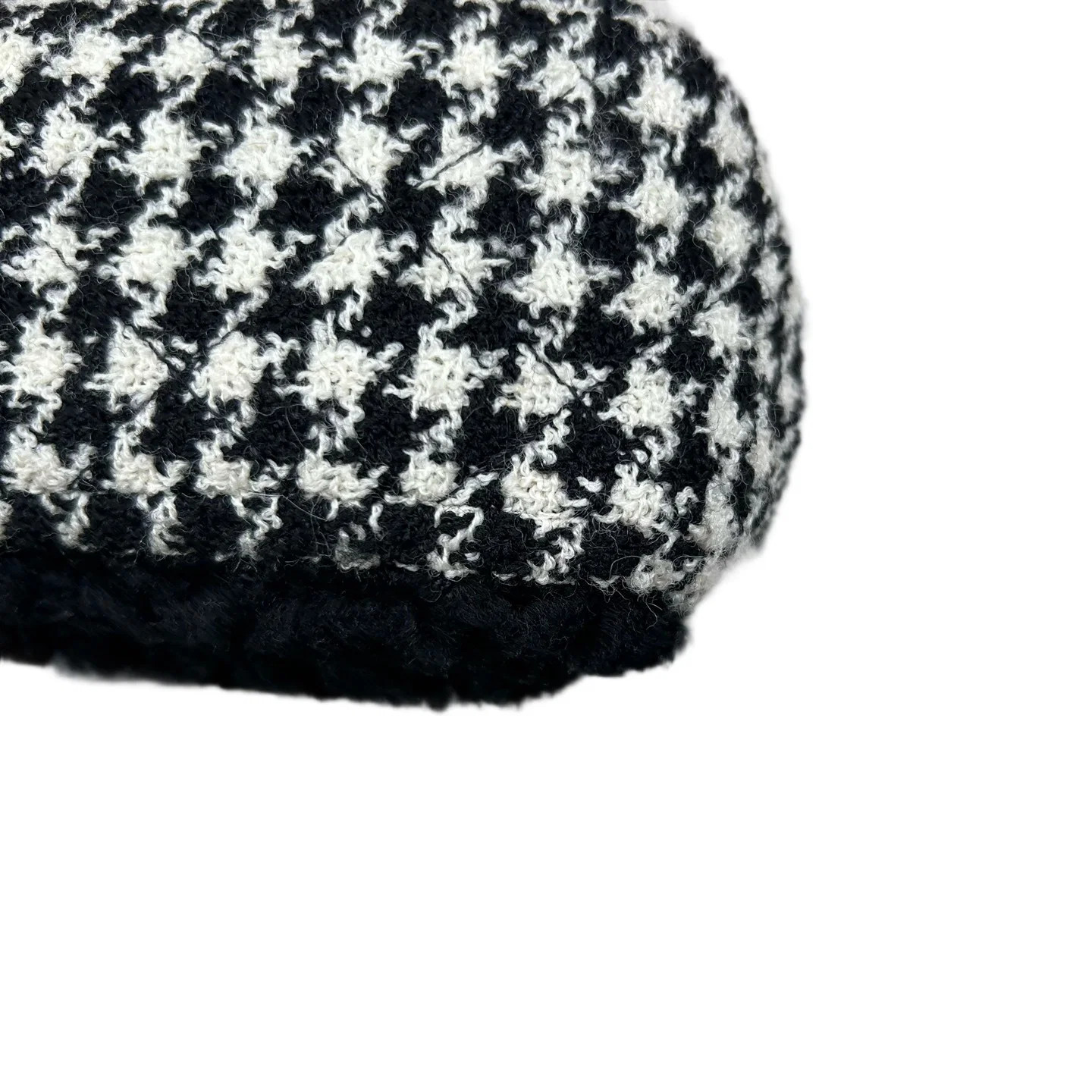 Chanel Graphic Mini Flap Bag Black White Shearling Tweed (dh071626j1r)