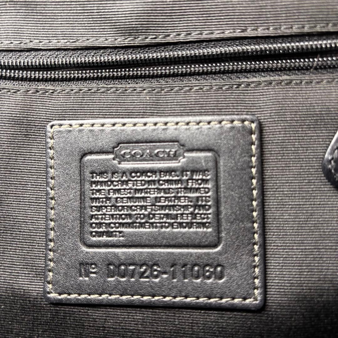 Coach Hampton Legacy Signature Canvas Flap Satchel Black Turn-Lock D0726-11060