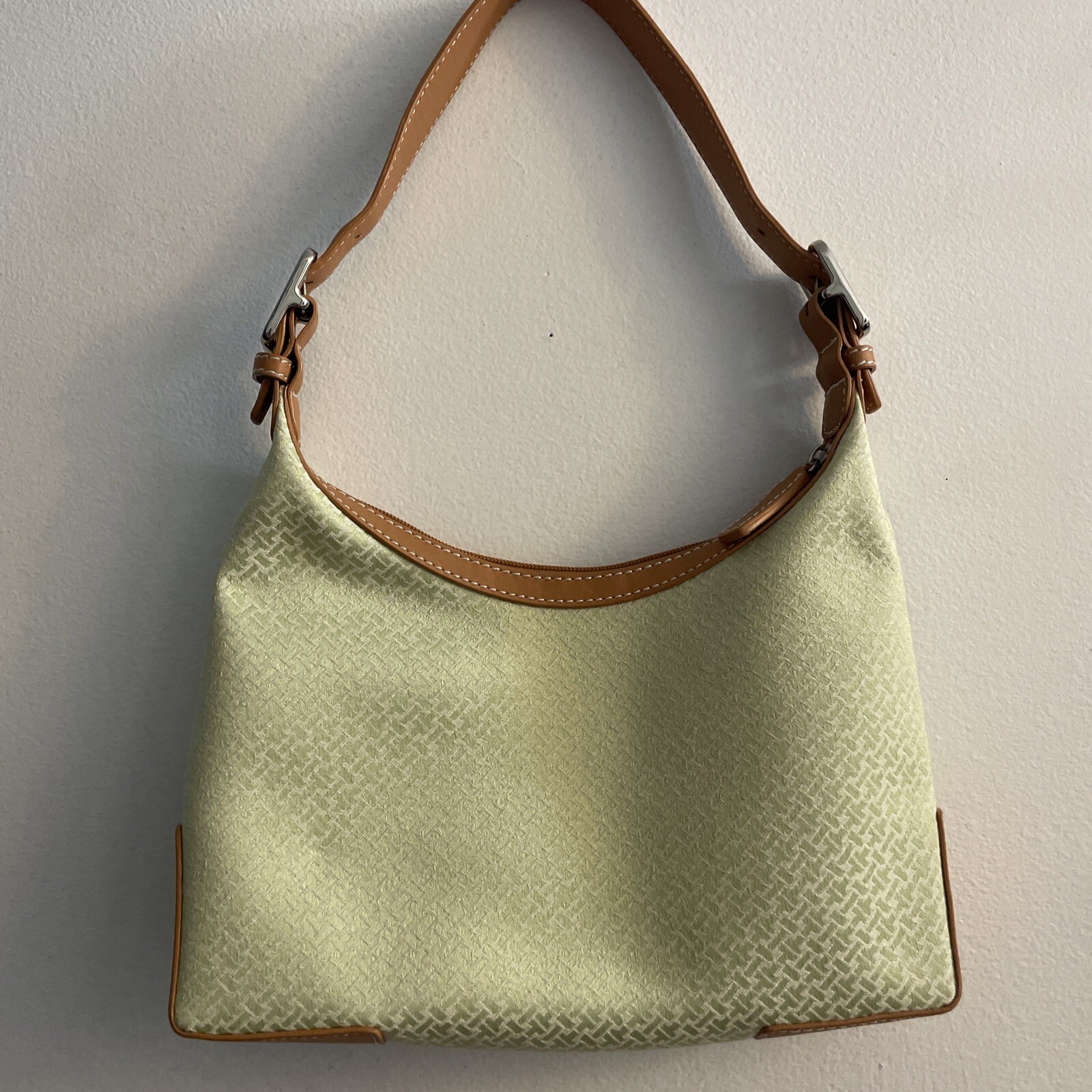 Talbots Lime Green And Tan Shoulder Bag