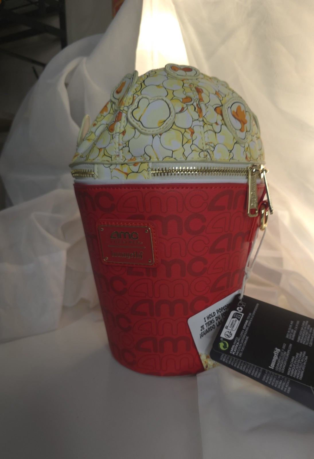 Loungefly AMC Theatres Perfectly Popcorn Red Small Zip Crossbody Bag