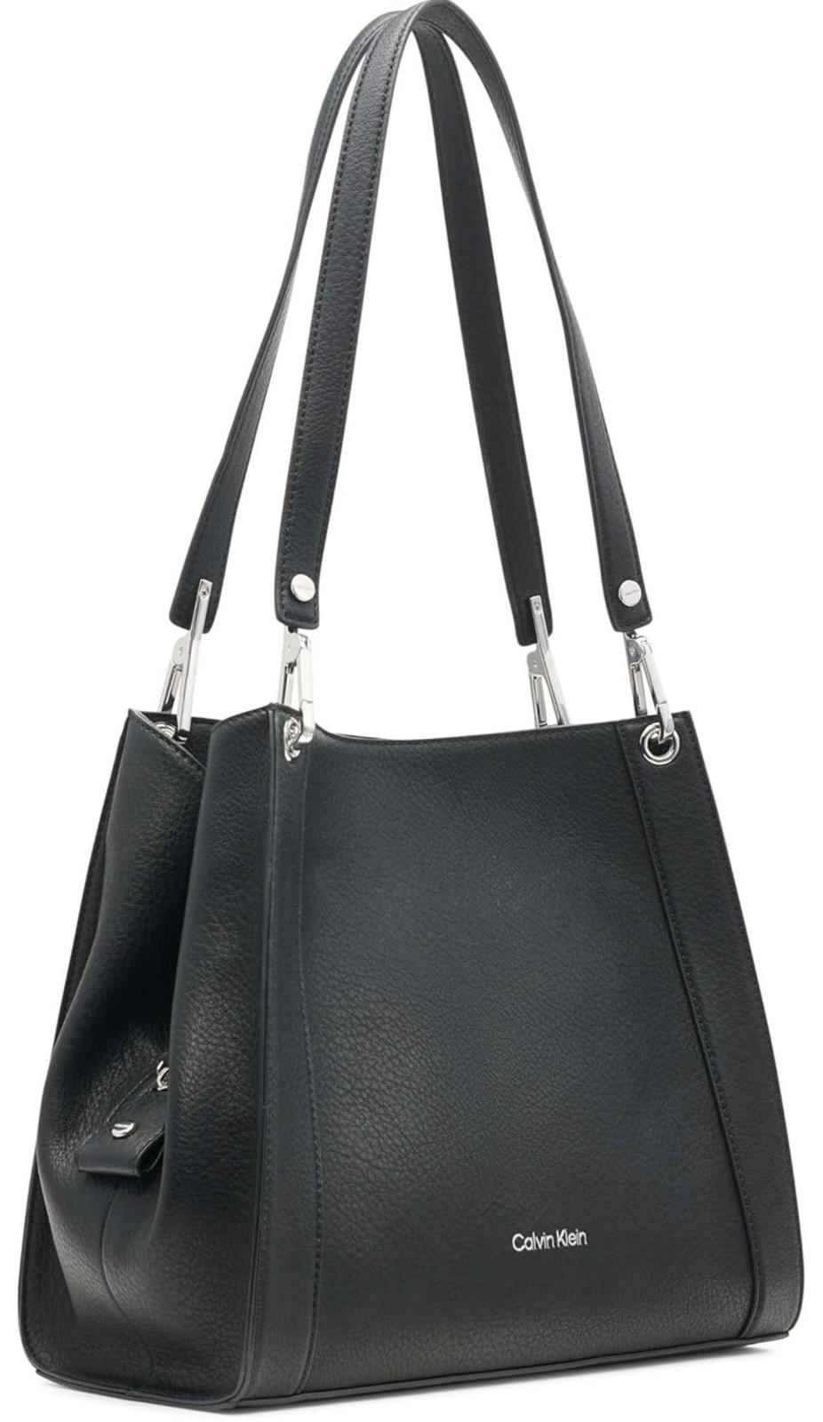 Calvin Klein Black Shoulder Bag Tote Zip/Magnetic Snap, Lined Inner Pockets