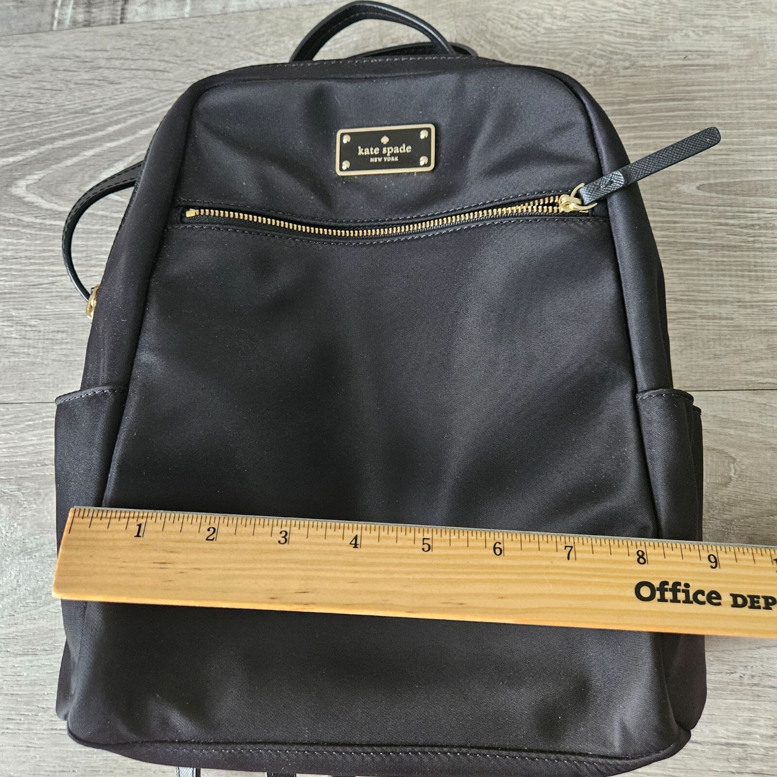 Kate Spade Black Nylon Mini Backpack Hilo Blake Avenue Leather Trim Adjustable