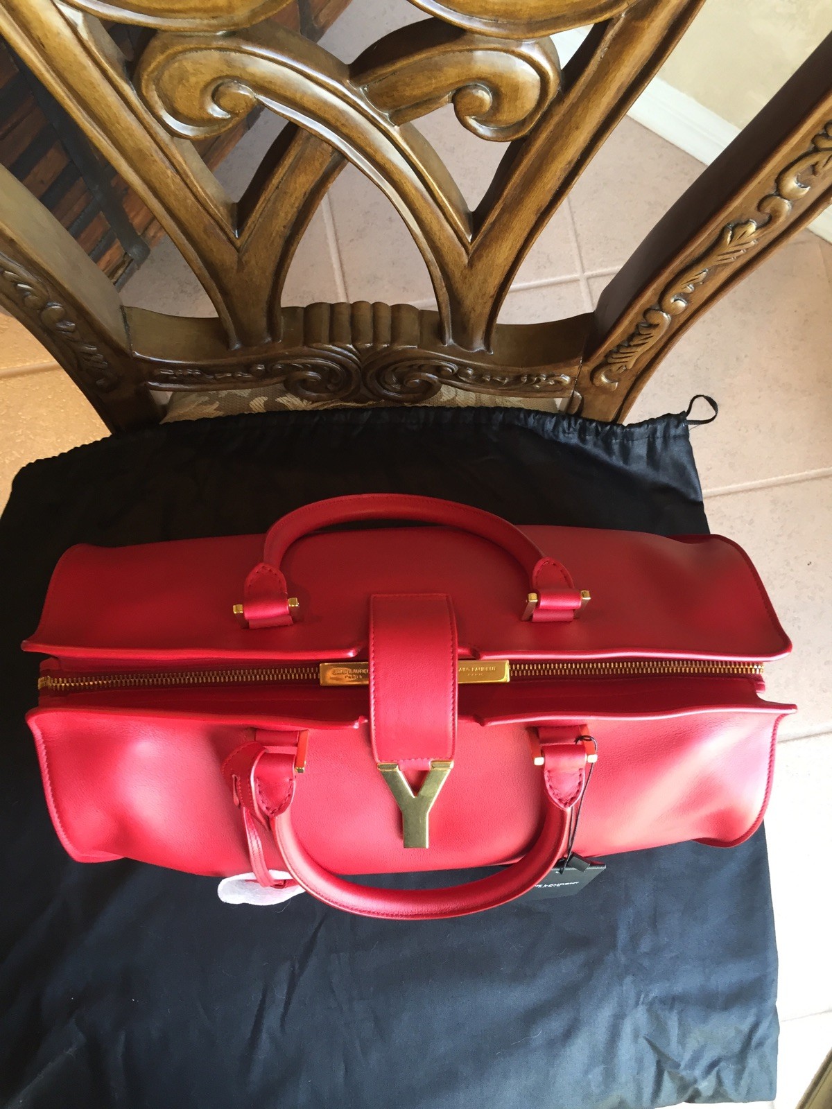 Yves Saint Laurent Red Ligne Y Satchel NWT