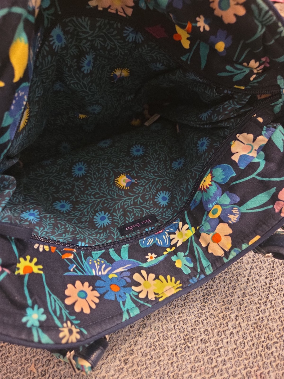 Vera Bradley Glenna Moonlight Garden Satchel Bag Quilted Floral Design Retired