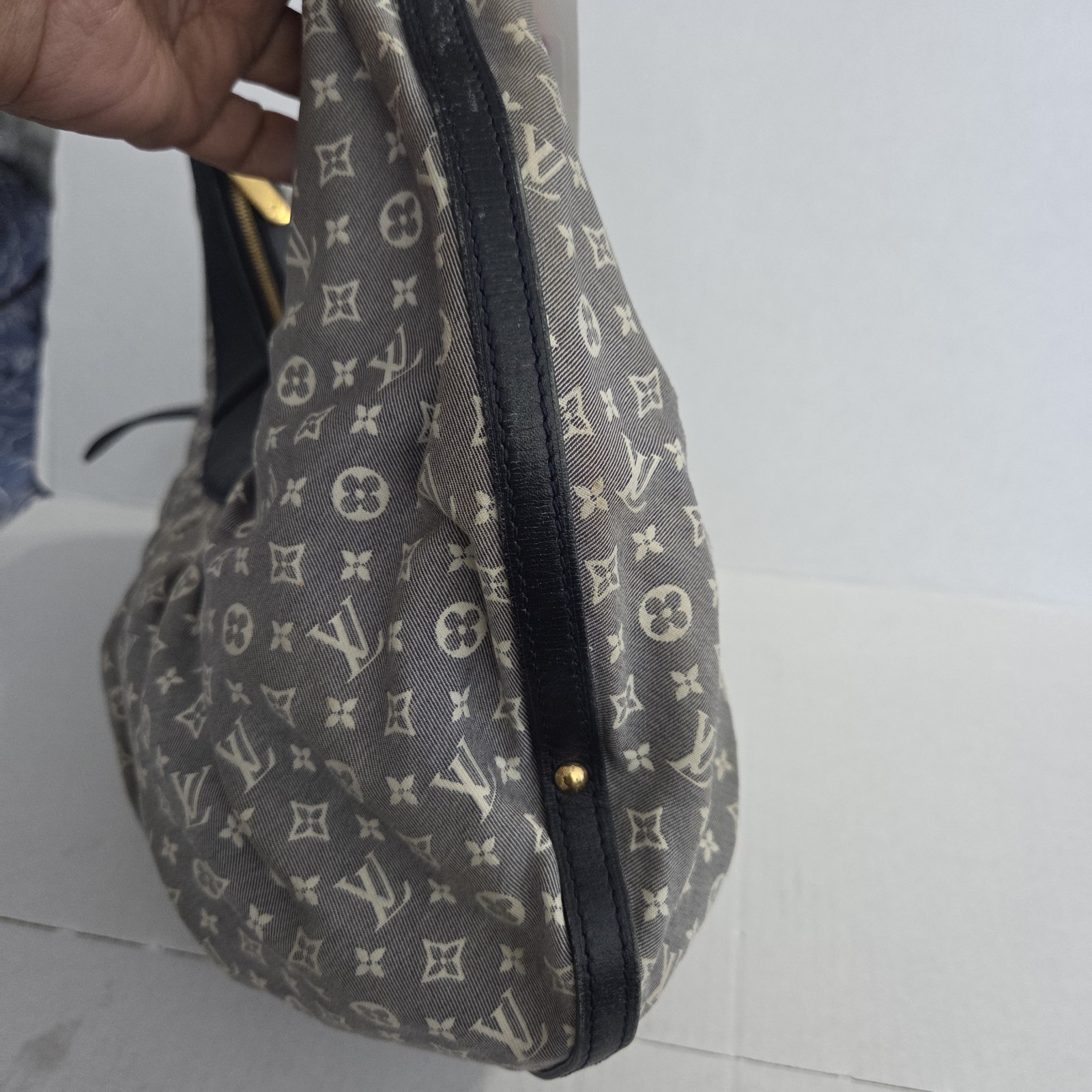 Louis Vuitton Mini Lin Monogram Baggy GM Hobo Shoulder Bag – Gray/Blue
