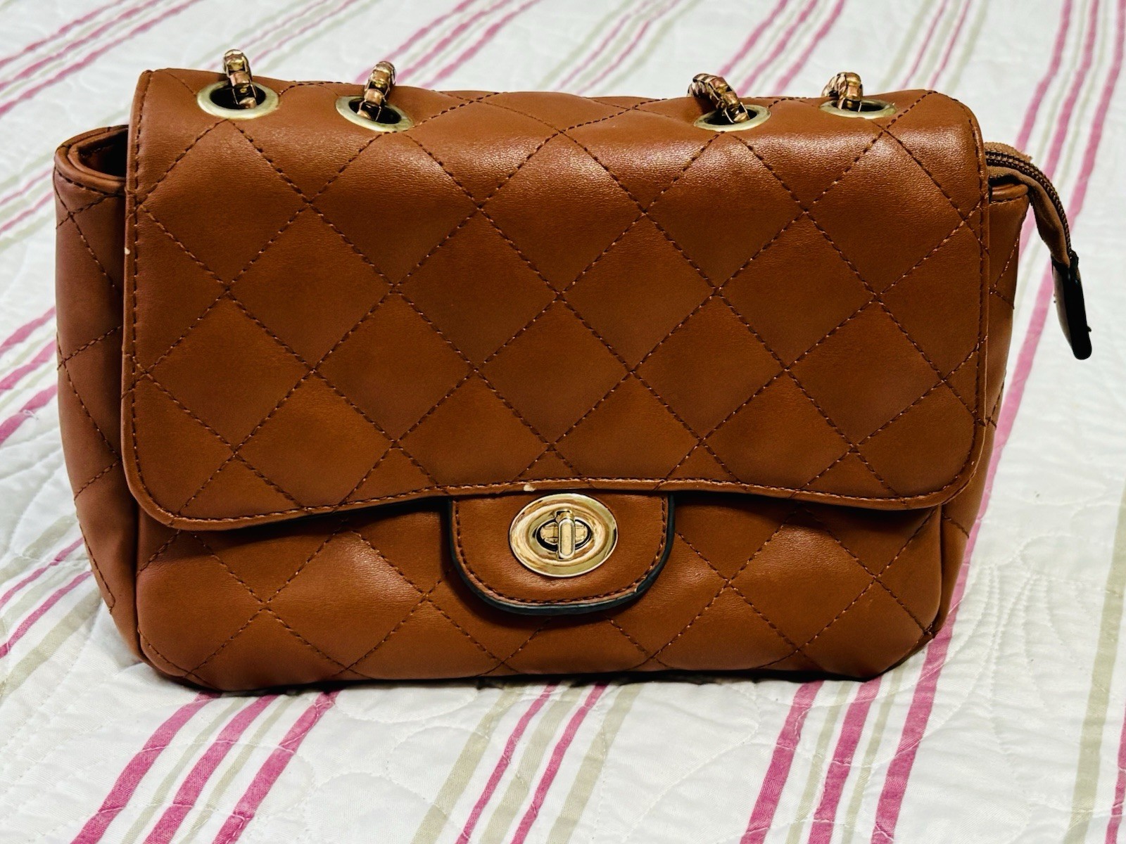 Quilted Brown Hand bag