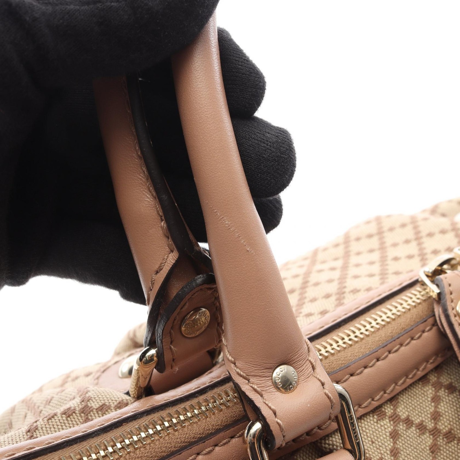 GUCCI Sukey Diamante Shoulder Crossbody Handbag 247902 canvas leather Beige Used