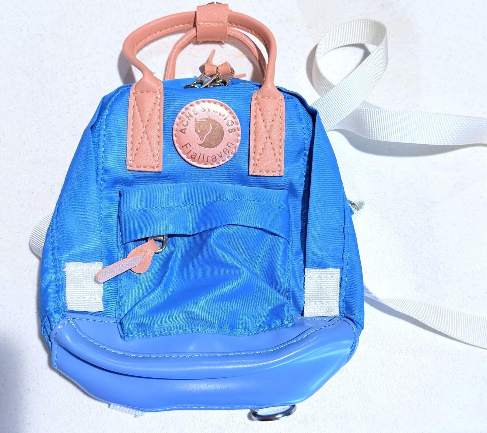 Fjallraven Acne Studios Blue Pink White Limited Edition Crossbody Micro Backpack