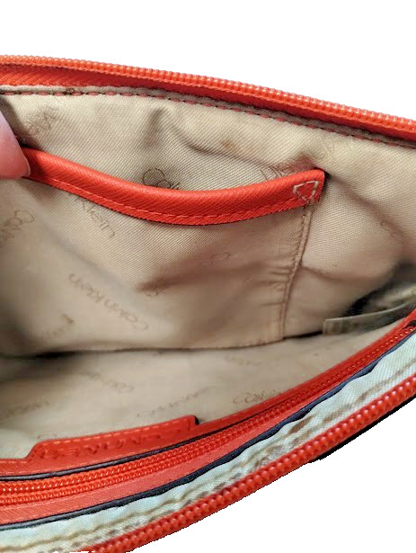 CALVIN KLEIN Womens Orange CROSSBODY Purse, Medium size, Good condition