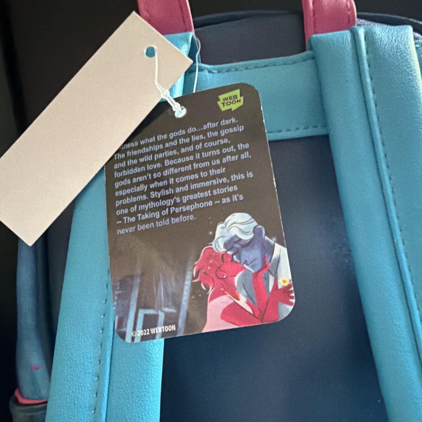 LORE OLYMPUS WEBTOON Mini Backpack Persephone Blue Pink Graphic Print Zip