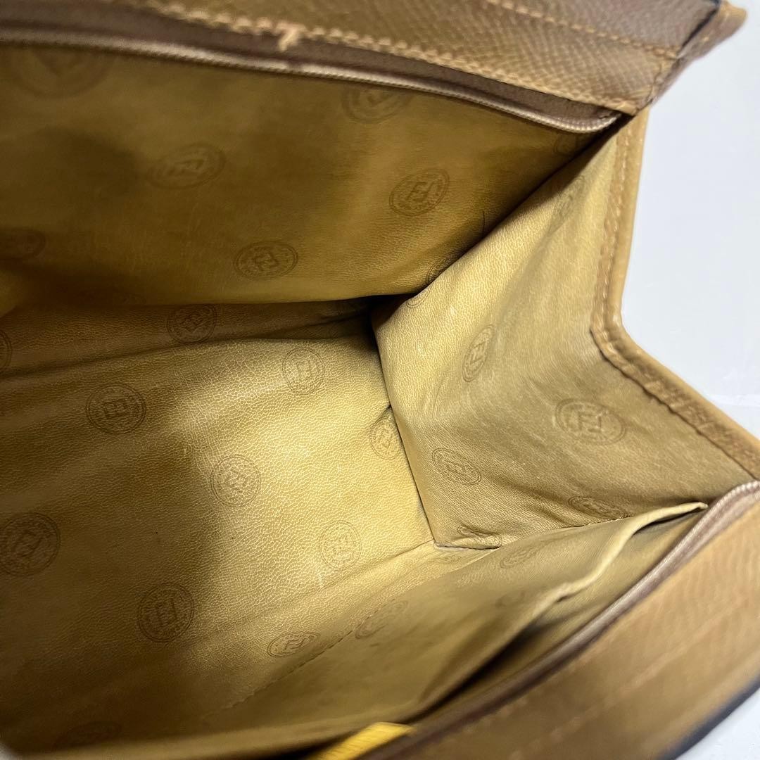 FENDI SAS Vintage Clutch Bag Zucca Beige PVC Rare 70s 80s