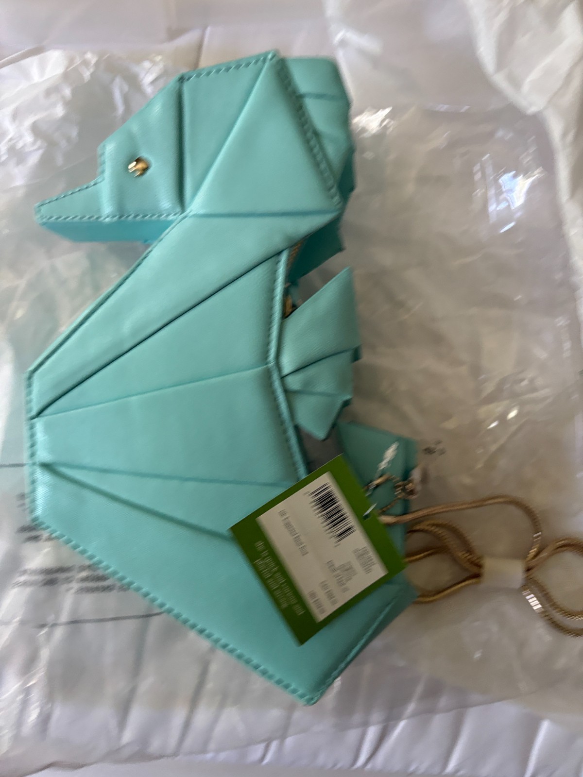 Kate Spade New York Breath of Fresh Air Origami Seahorse Blue Atoll Purse