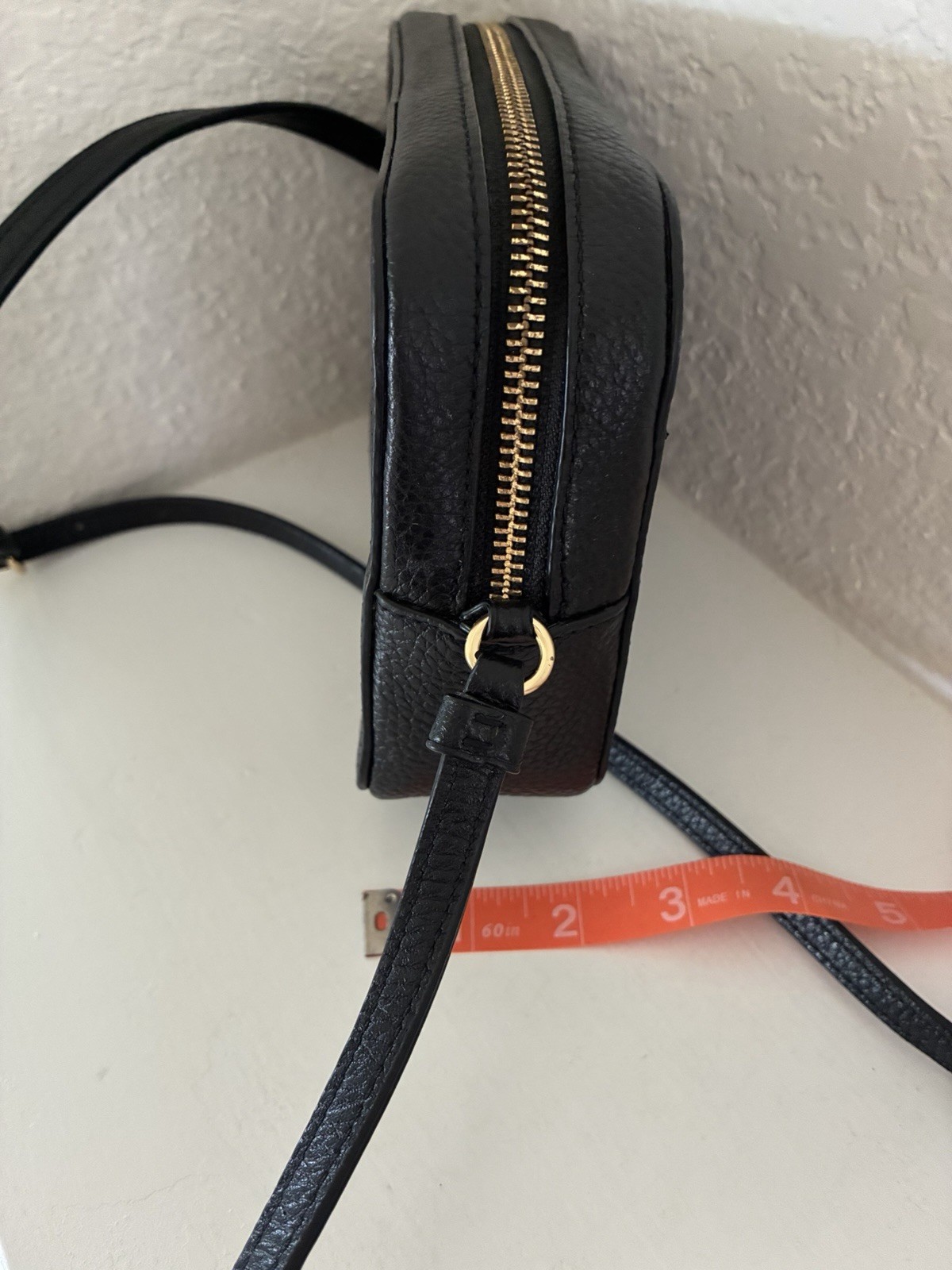 COACH Mini Jamie Camera Bag Black Pebbled Leather Crossbody Gold Hardwares