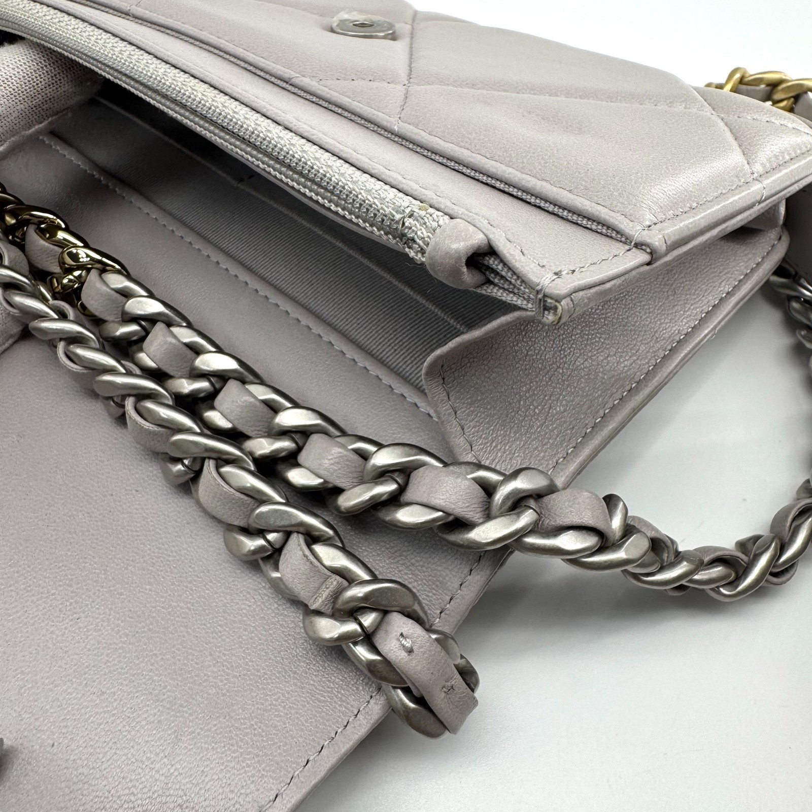 Authentic Chanel Quilted Lambskin WOC Grey Mixed Metal (Silver and Gold eBay AG