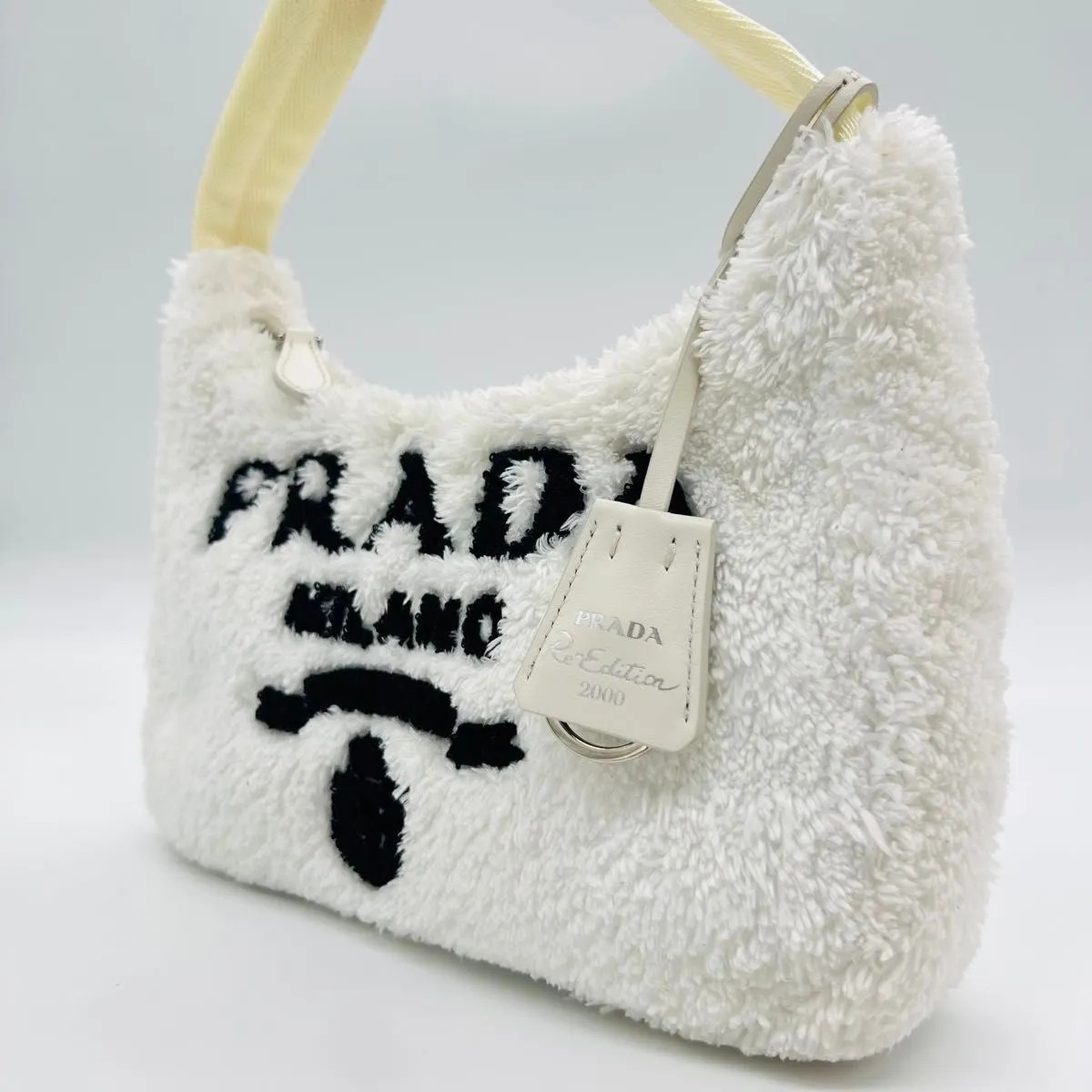 PRADA Terry Mini One Shoulder Bag White Pulp