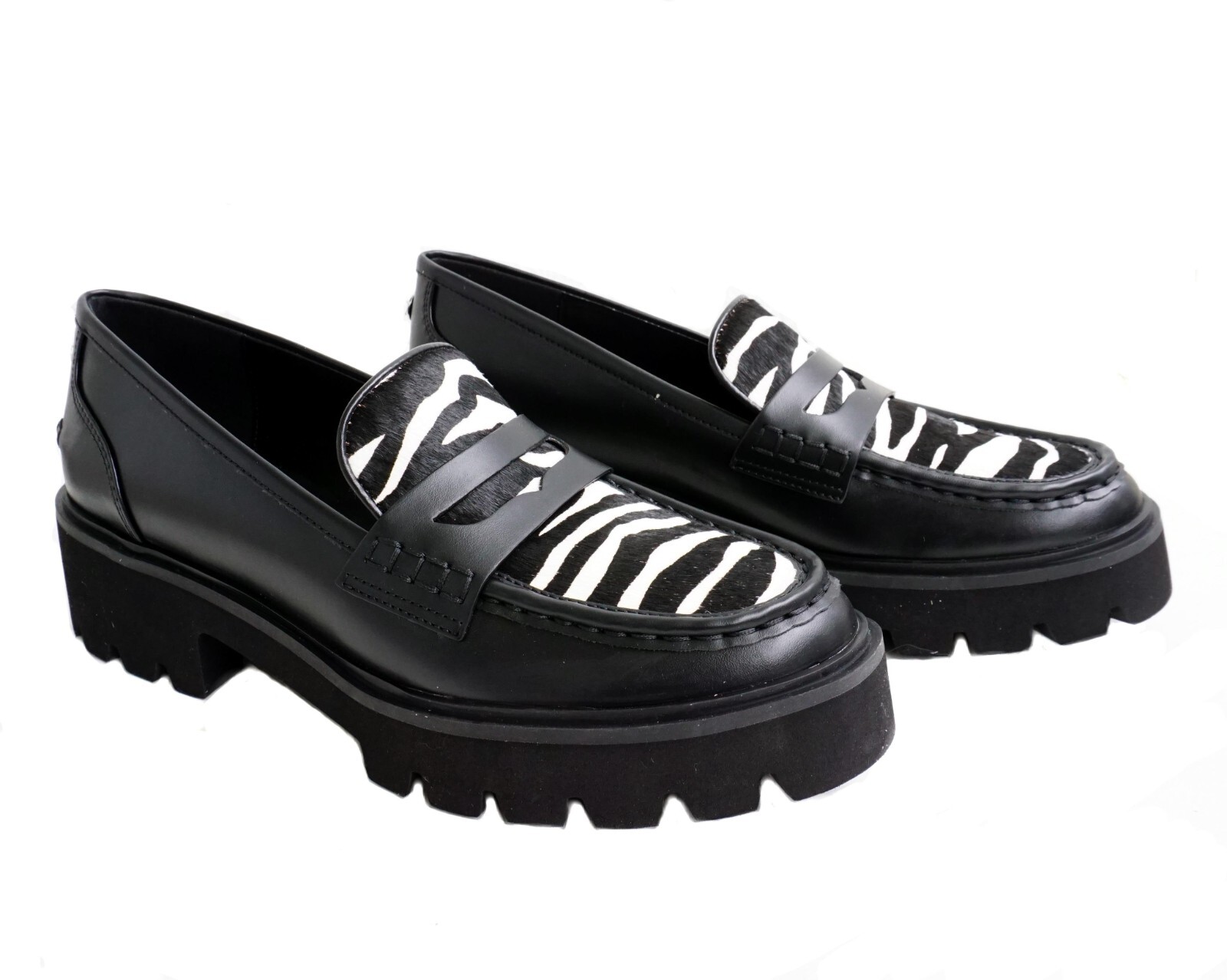 Michael Kors shoes slip on ballerina Holland lug loafer haircalf size 38 New