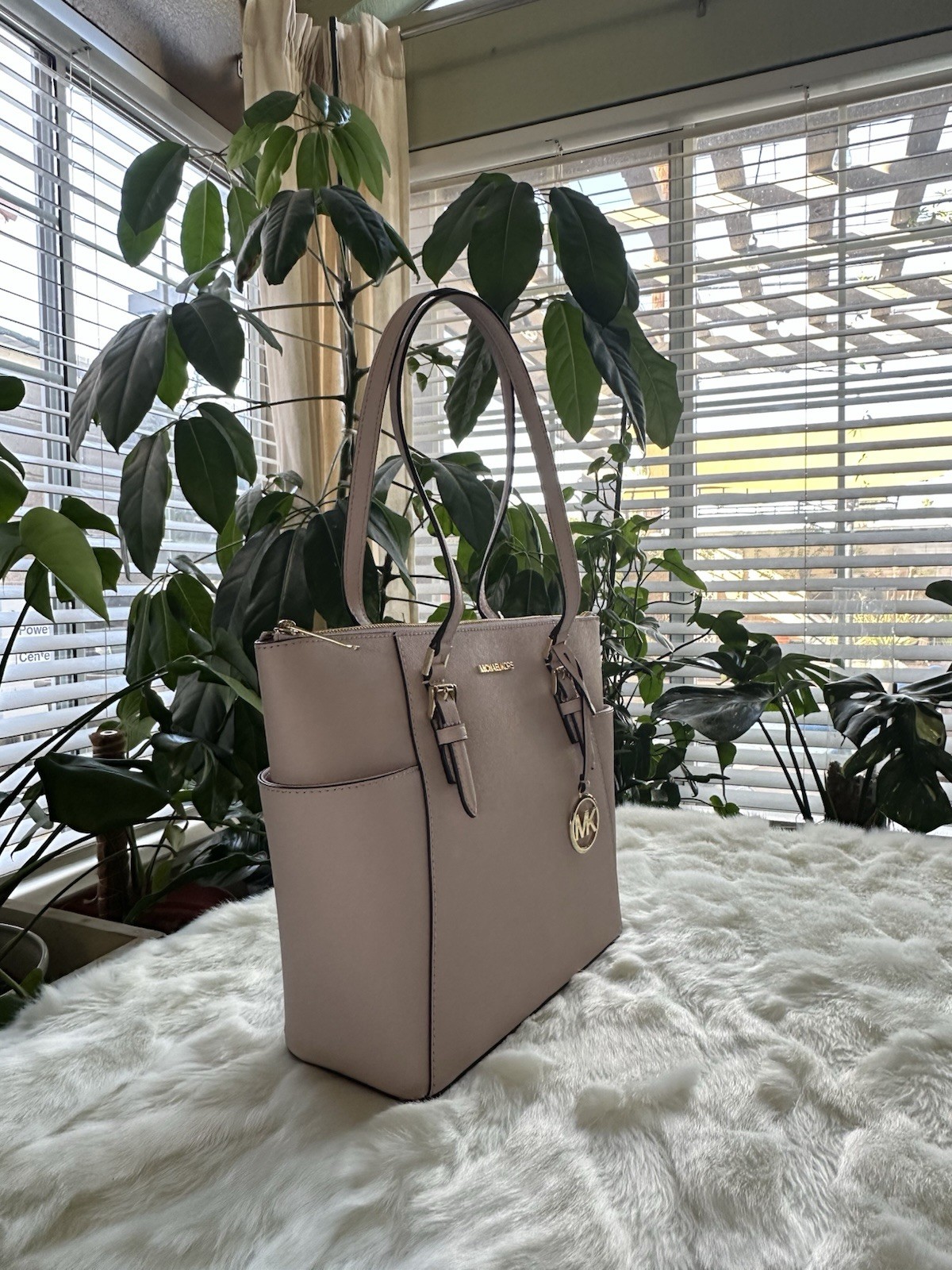 Michael Kors Charlotte Large Top Zip Tote – Powder Blush