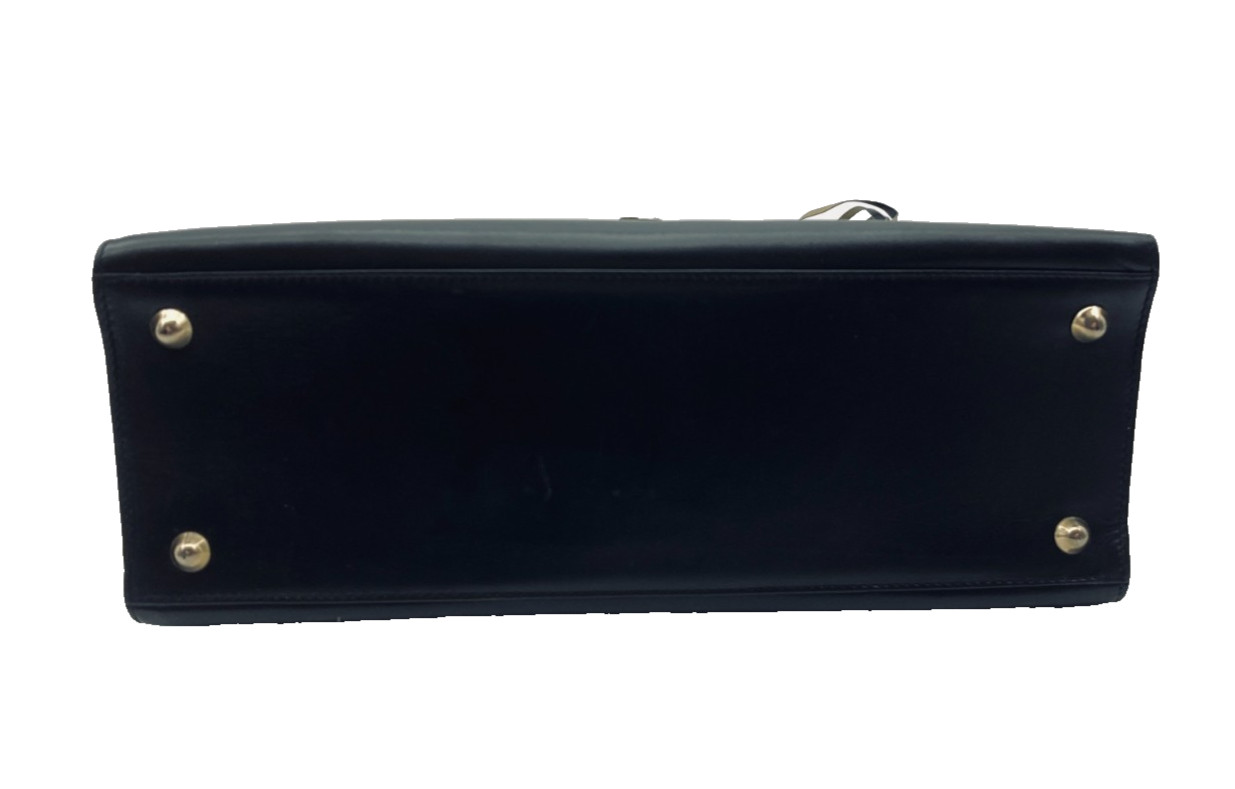 Bally Hand Top handle Bag Classic Black Leather 32cm Authentic