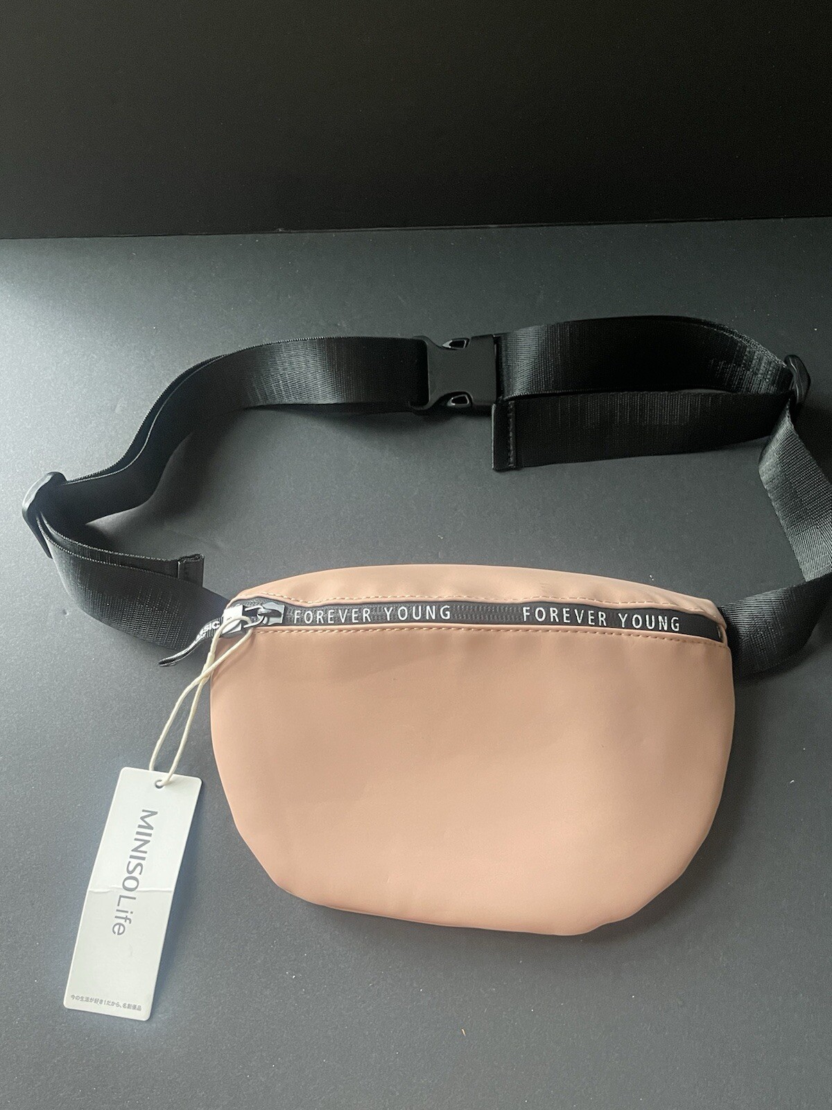 Miniso Forever Young Waist Bag Fanny Pack Travel Pink Academia Casual New