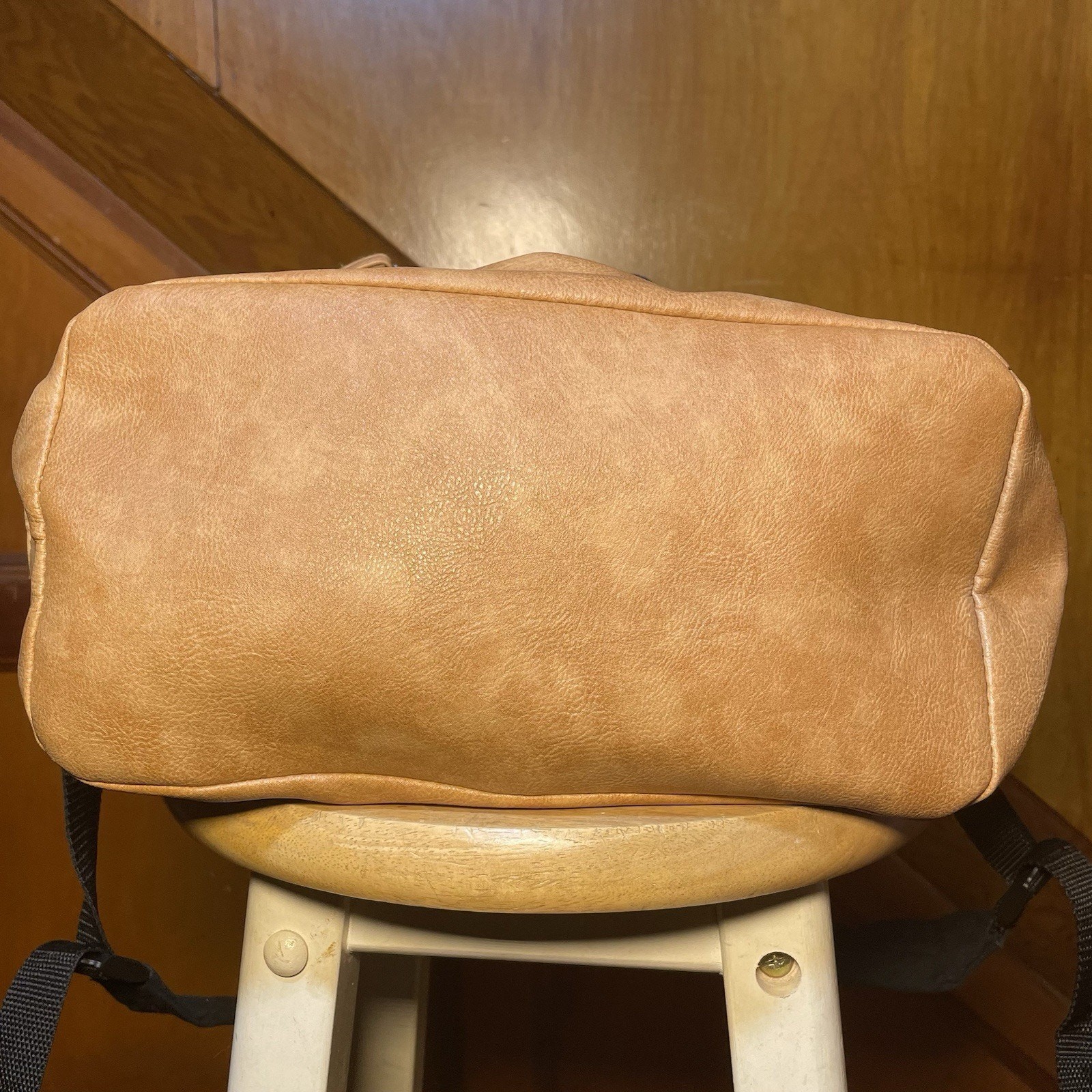 DSW – Black/Tan Canvas Backpack – Tie and Buckle Snap Button closure – NWOT