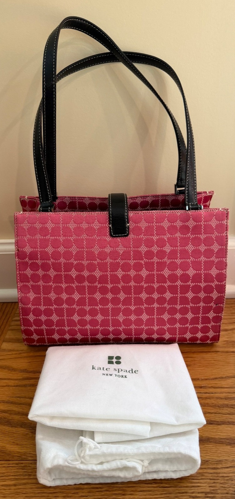 Vintage Kate Spade Noel Dot Pink Signature Handbag w/ Orig Dust Bag – MINT!
