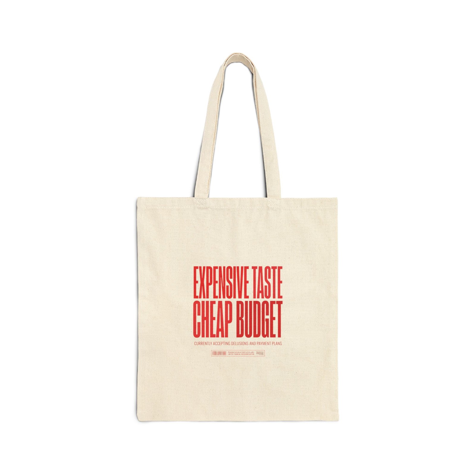 Expensive Taste Cheap Budget Tote | ironic meme, streetwear satire