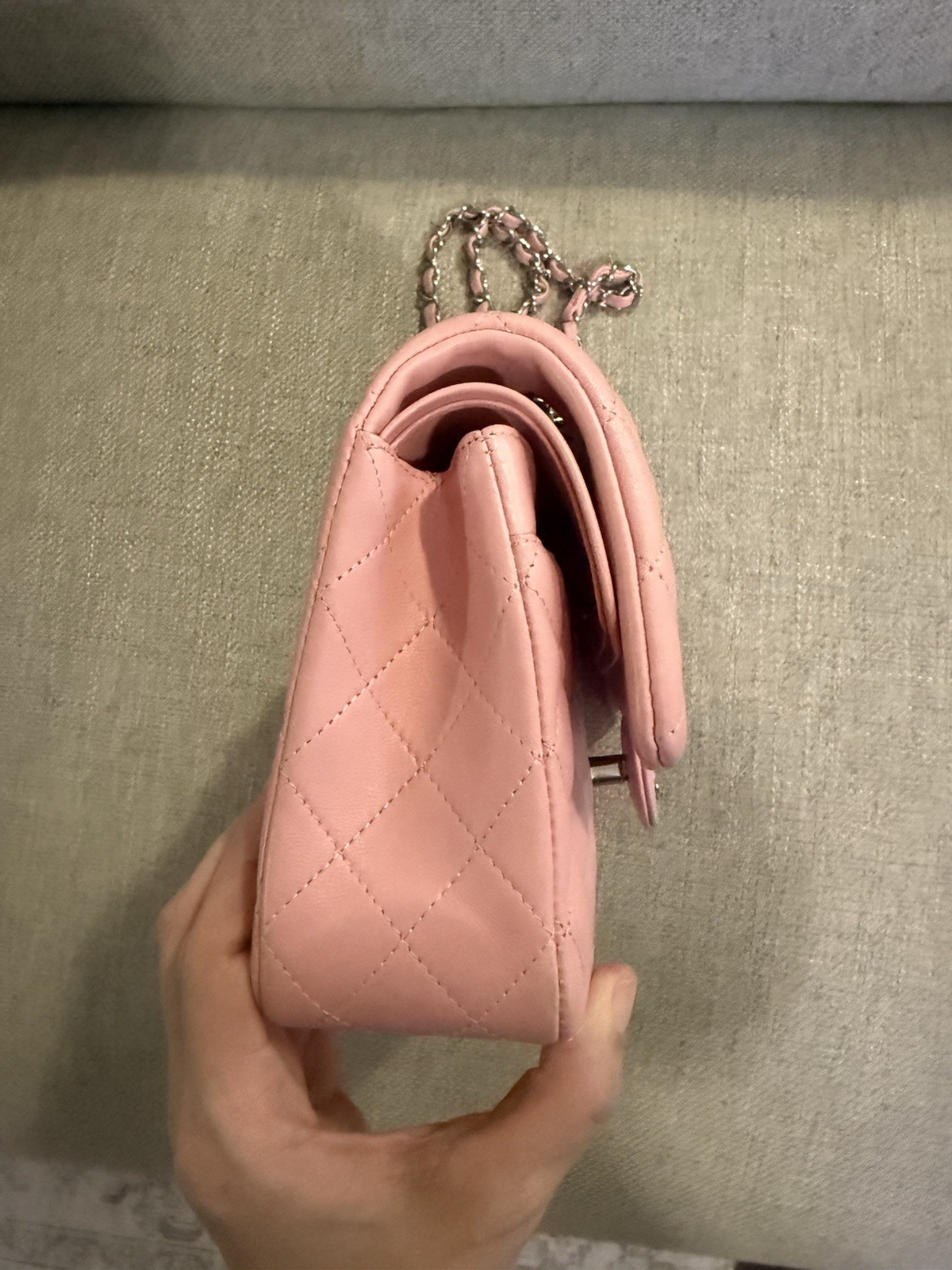 Pink cc bag double Flap Pink Quilted Shoulder Bag Silver Chain Strap