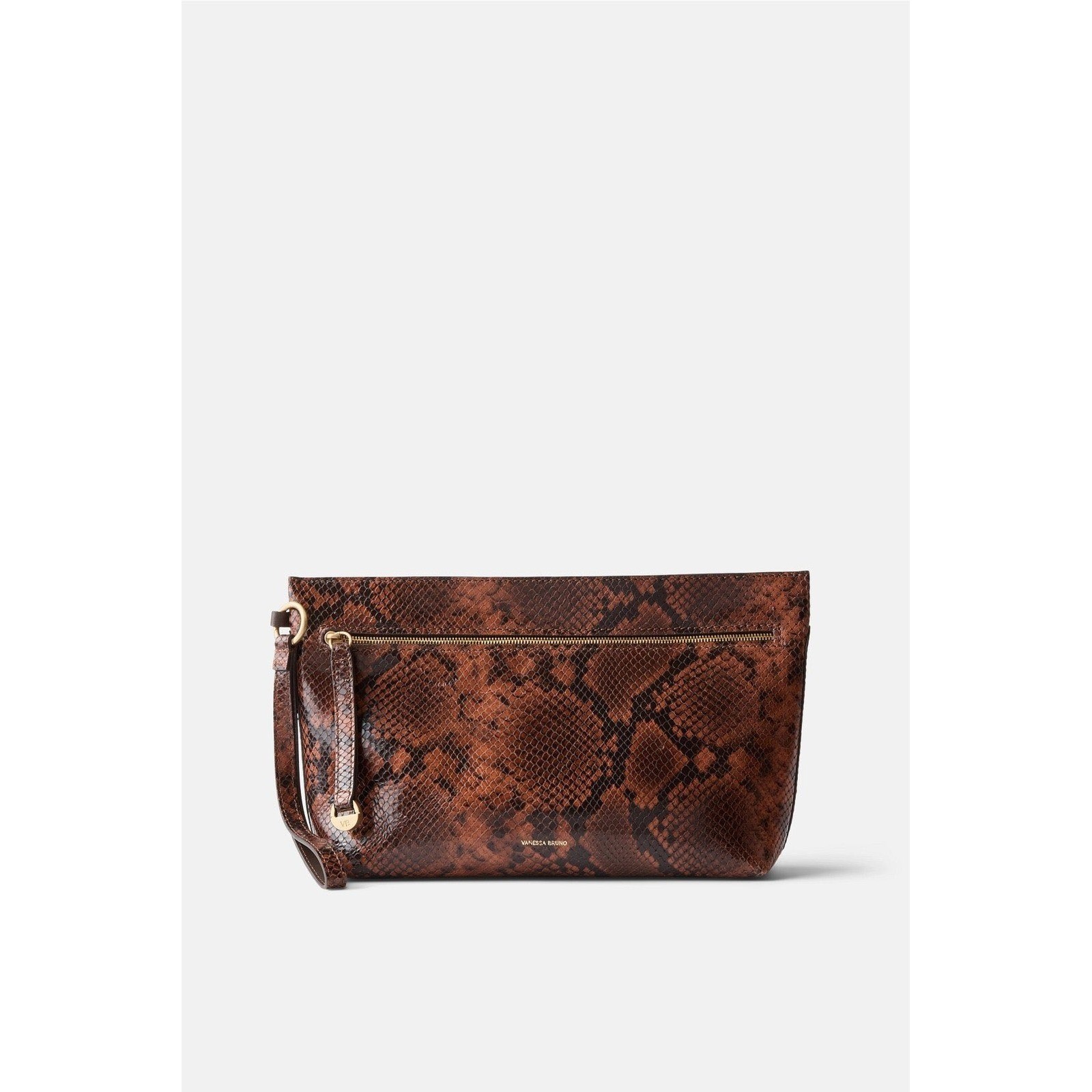 Vanessa Bruno Faux Snakeskin Zippered Pouch
