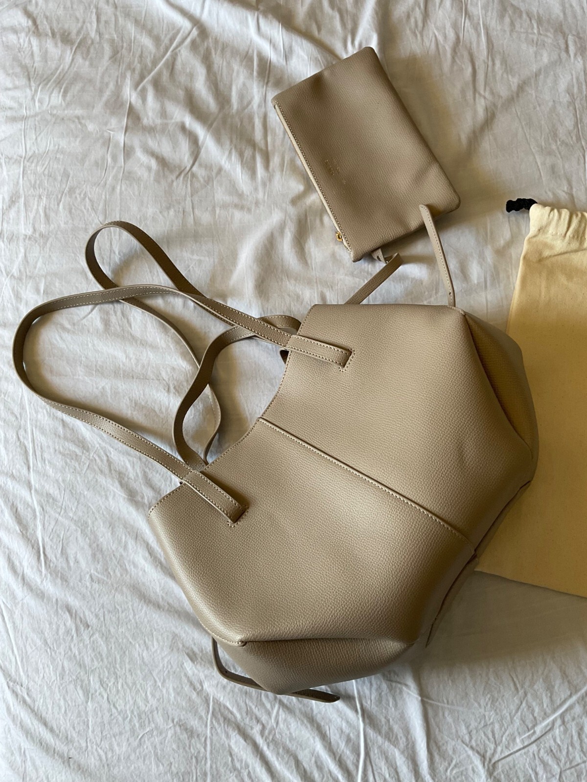 Authentic Polene Paris Cyme Mini Textured Taupe with Polene order history