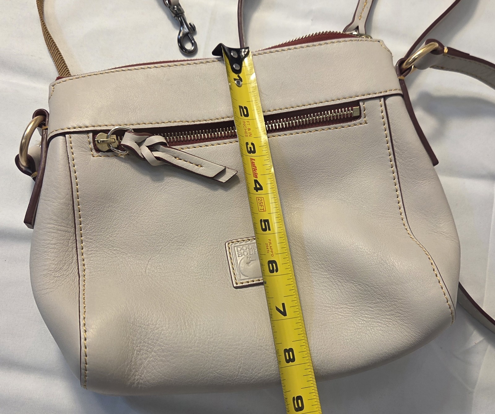 Dooney & Bourke Florentine Leather Allison Crossbody Bag Ecru White Green Suede