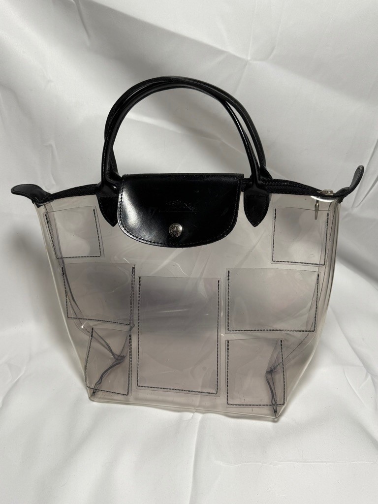 Longchamp PVC and Black Leather Medium/Small Purse Vintage Excellent condition