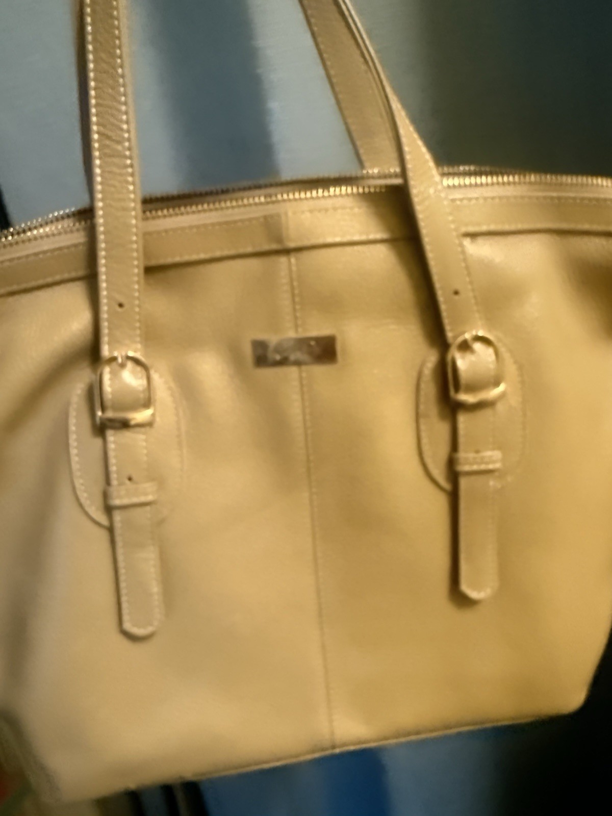 Onna Ehrlich Tan Pebbled Leather Shoulder Satchel Designer Bag With Cosmetic Bag
