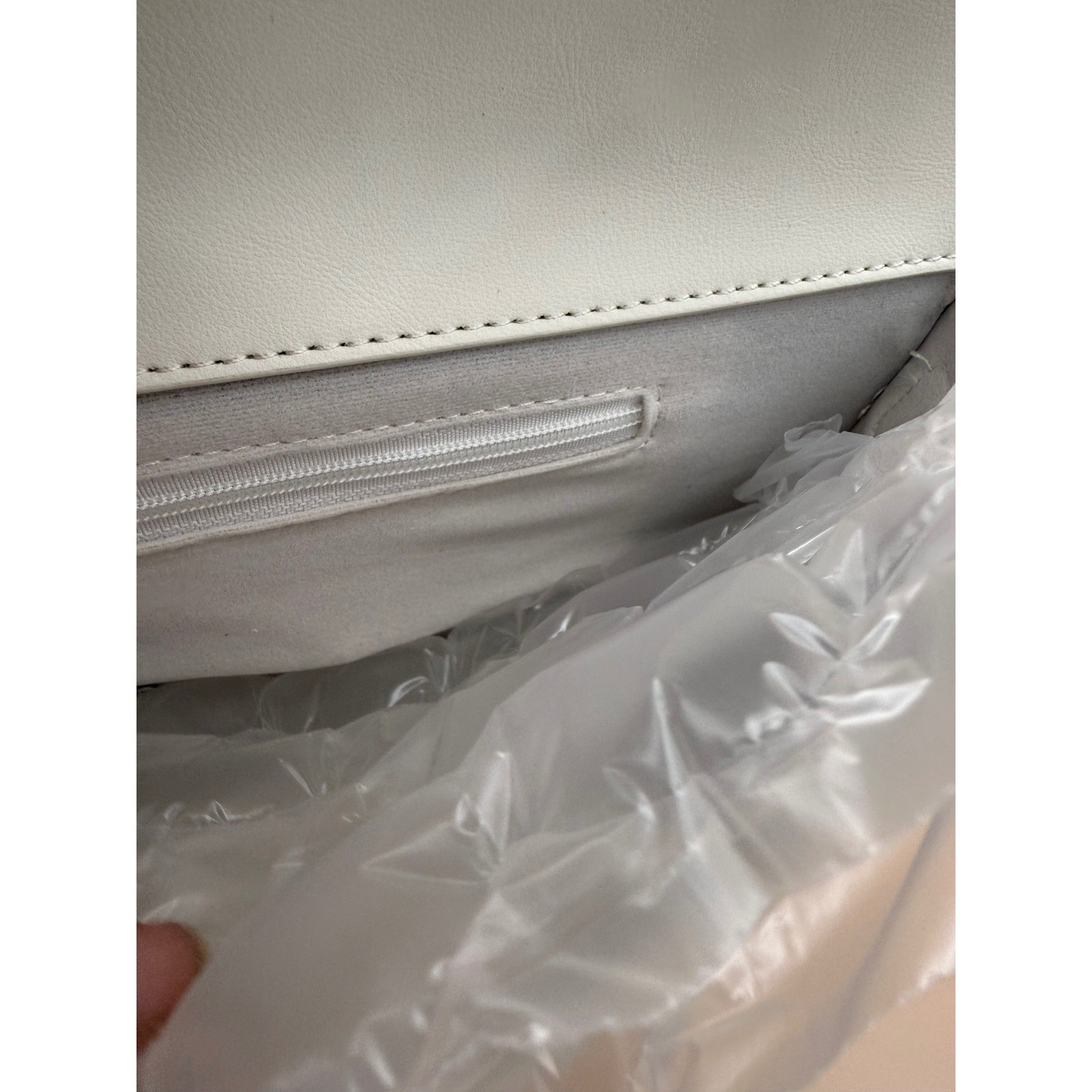 Few Moda East West Clutch Woven Faux Leather White Gold Turn Lock Crossbody Bag