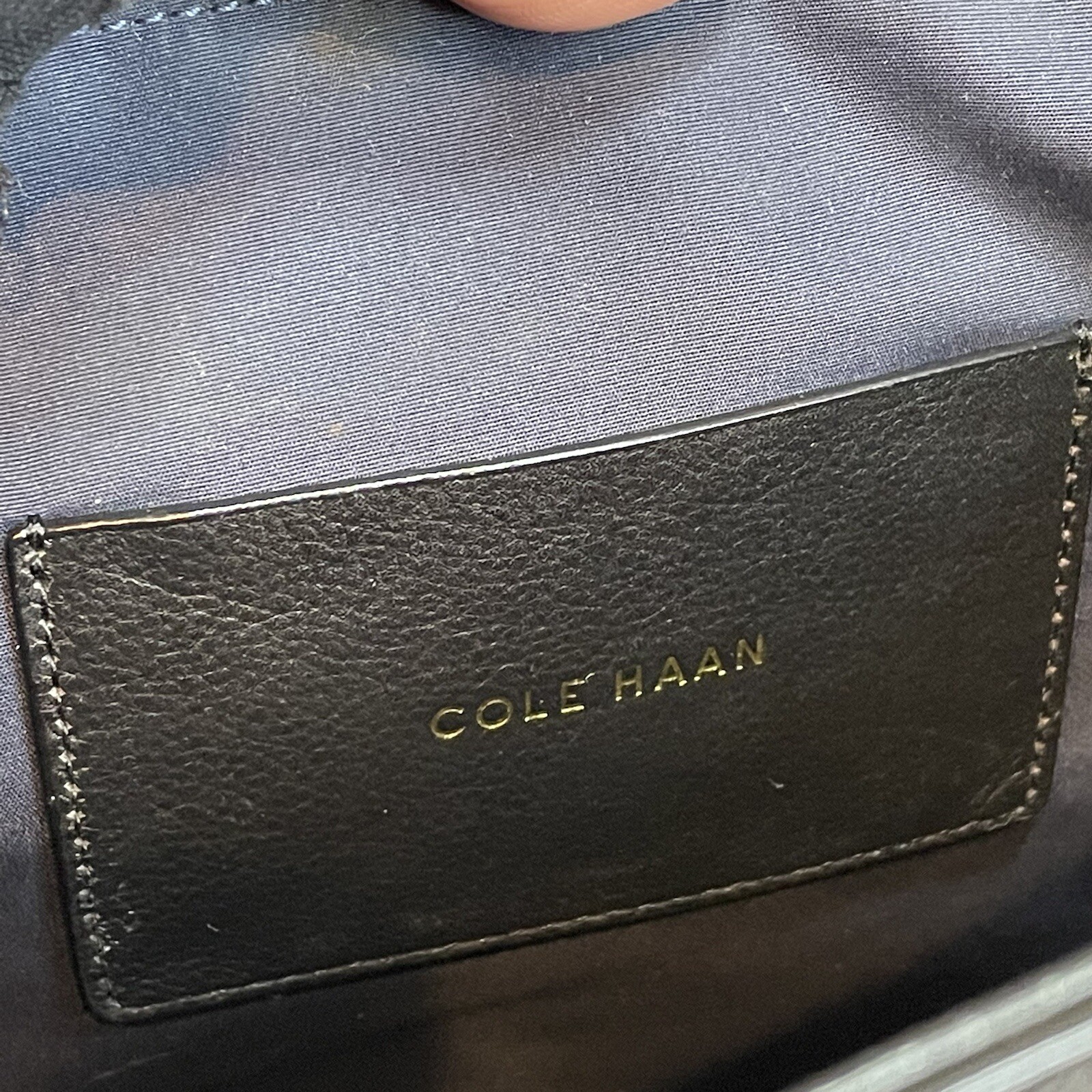 Cole Haan Black Pebble Leather Backpack 12”x14”x5”