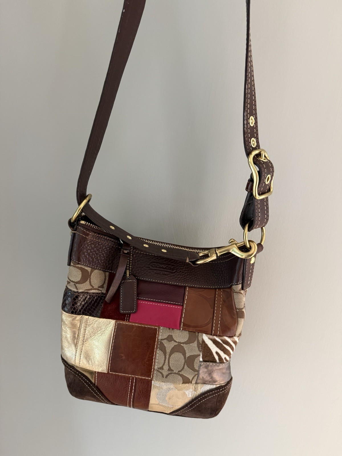 COACH 2006 Vintage Y2K Limited Edition Holiday Patchwork Crossbody Bag RARE
