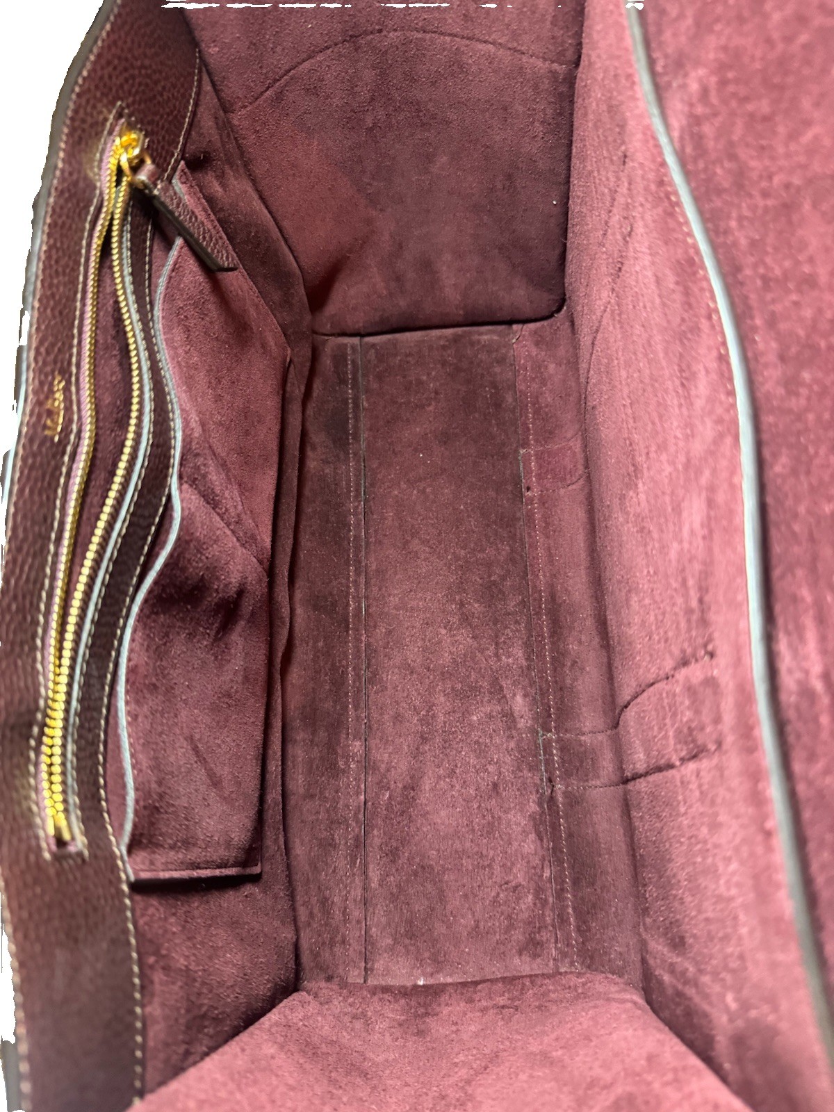 MULBERRY Oxblood Pebbled Leather Large Bayswater Bag Auth