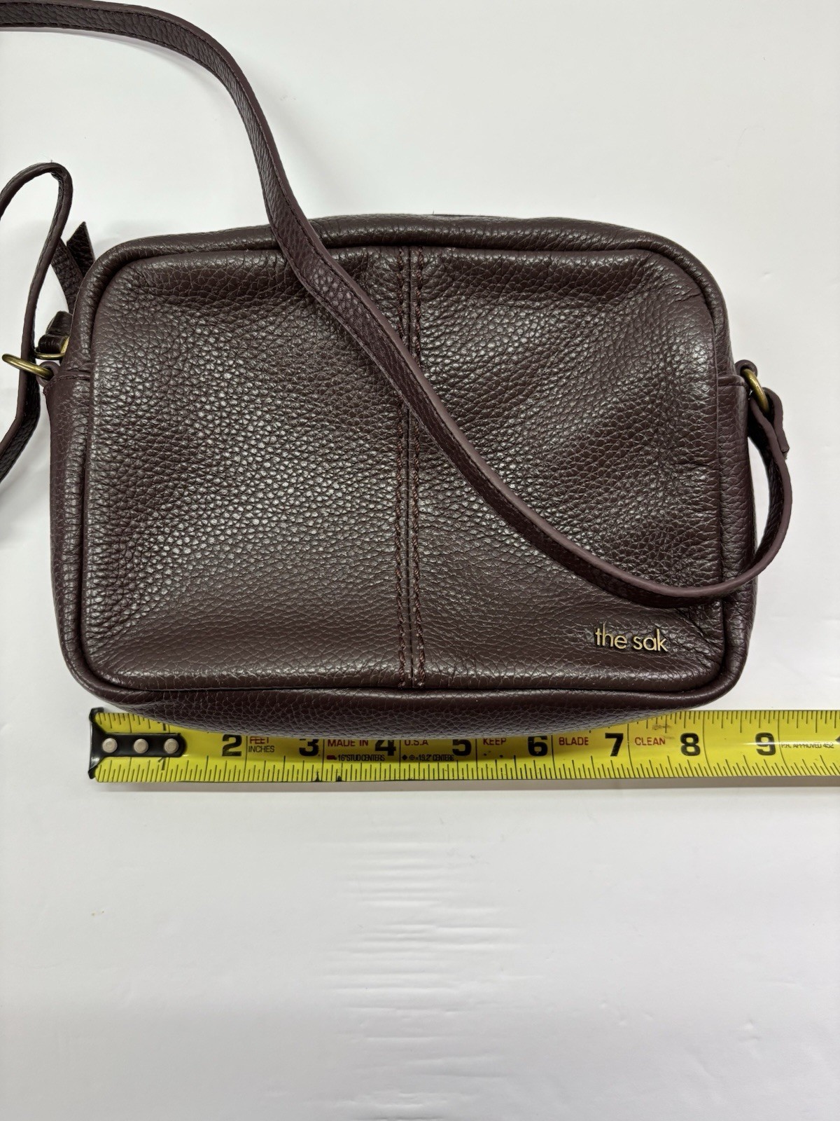 The Sak de young Brown Pebbled 100% leather body Crossbody camera Bag