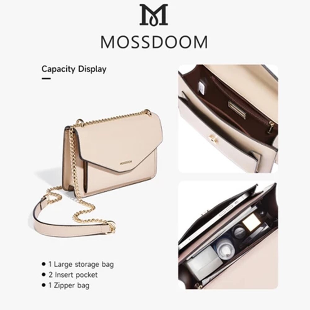 MOSSDOOM Bag Rectangle Shoulder High Capacity For Women Simple Style Korean