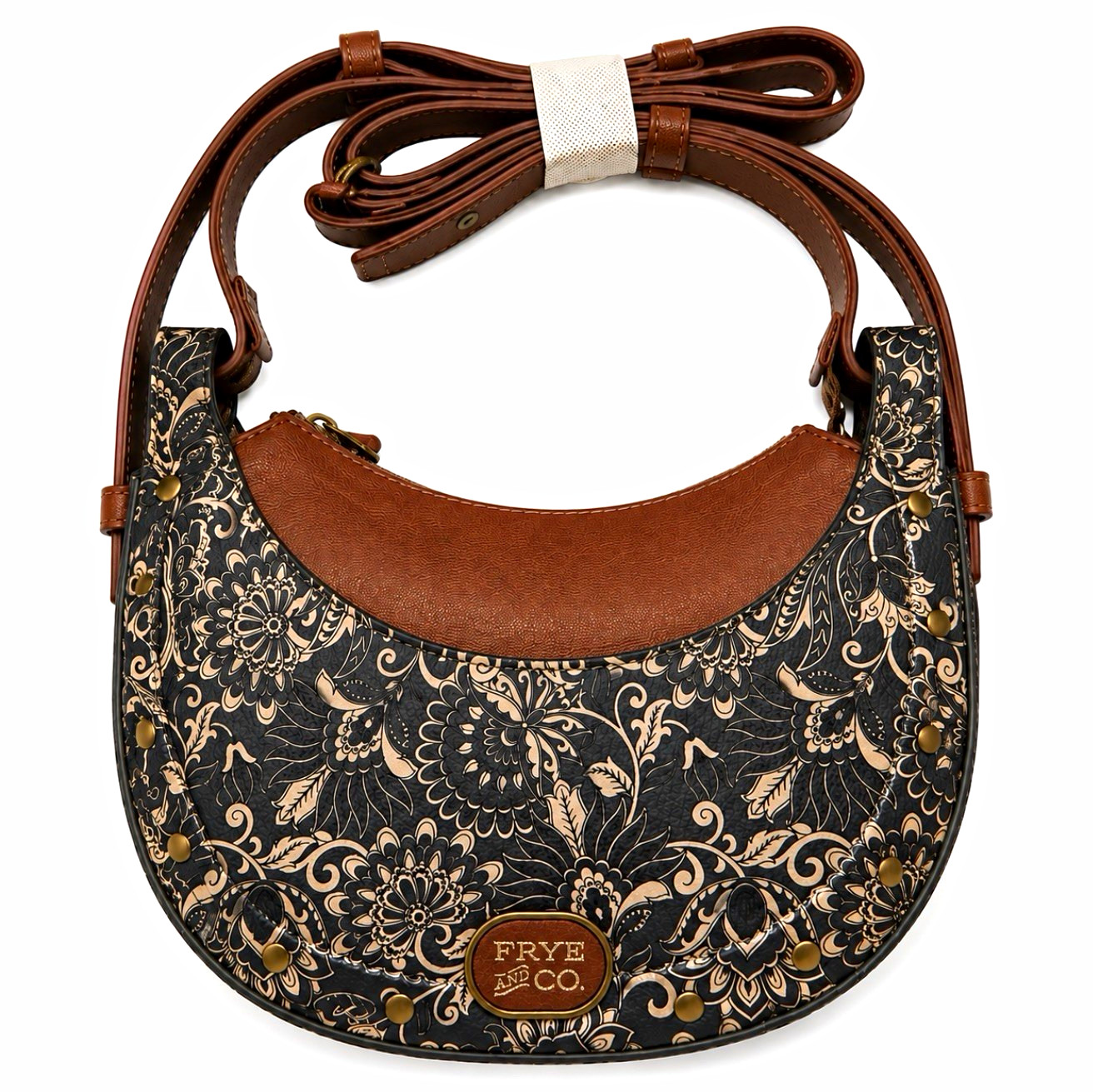 NWT Frye & Co Blake Crossbody Bag Vintage Cream Pais Paisley Floral Adjustable S