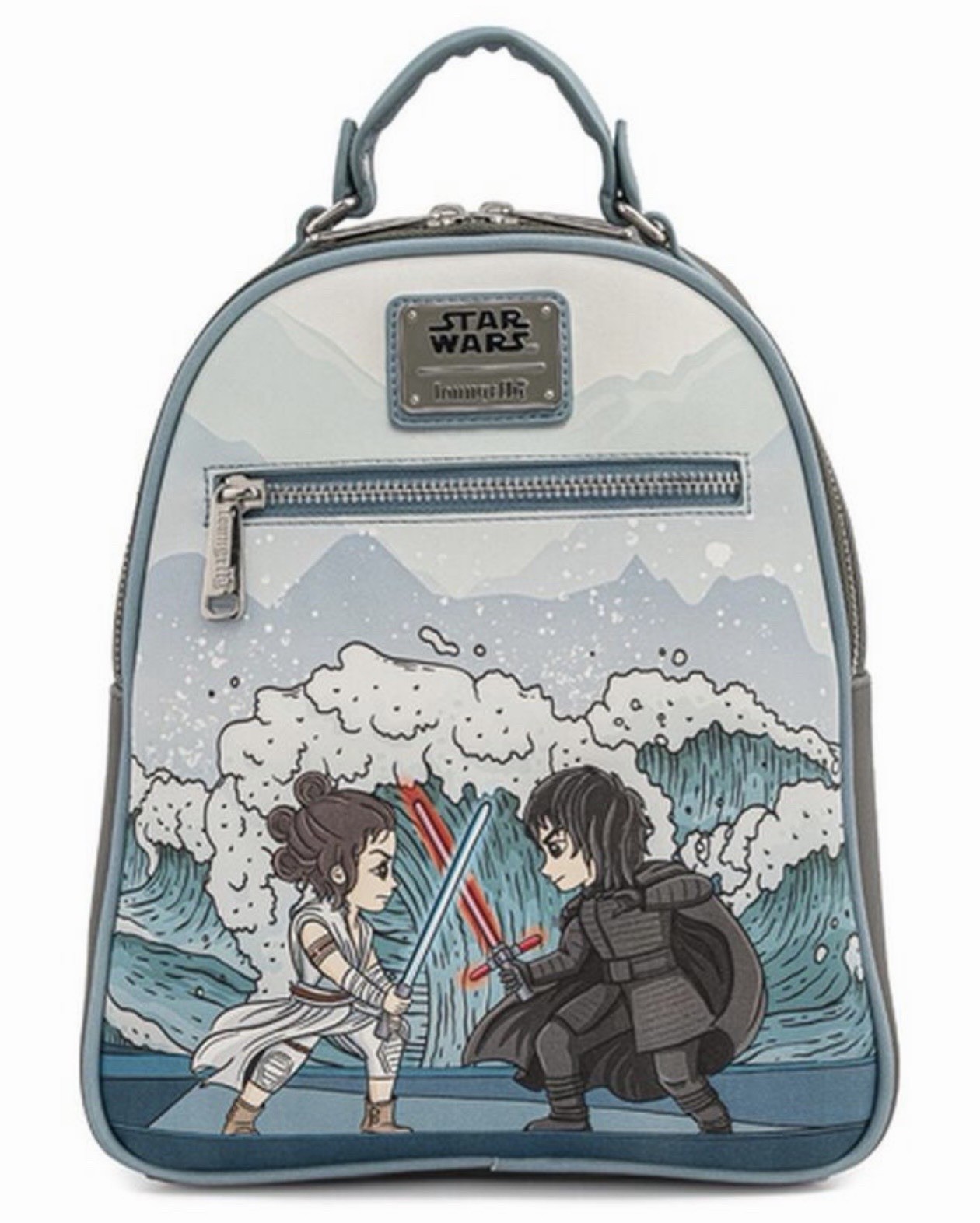 Loungefly x Star Wars Rise of Skywalker Kylo Ren and Rey Chibi Mini Backpack