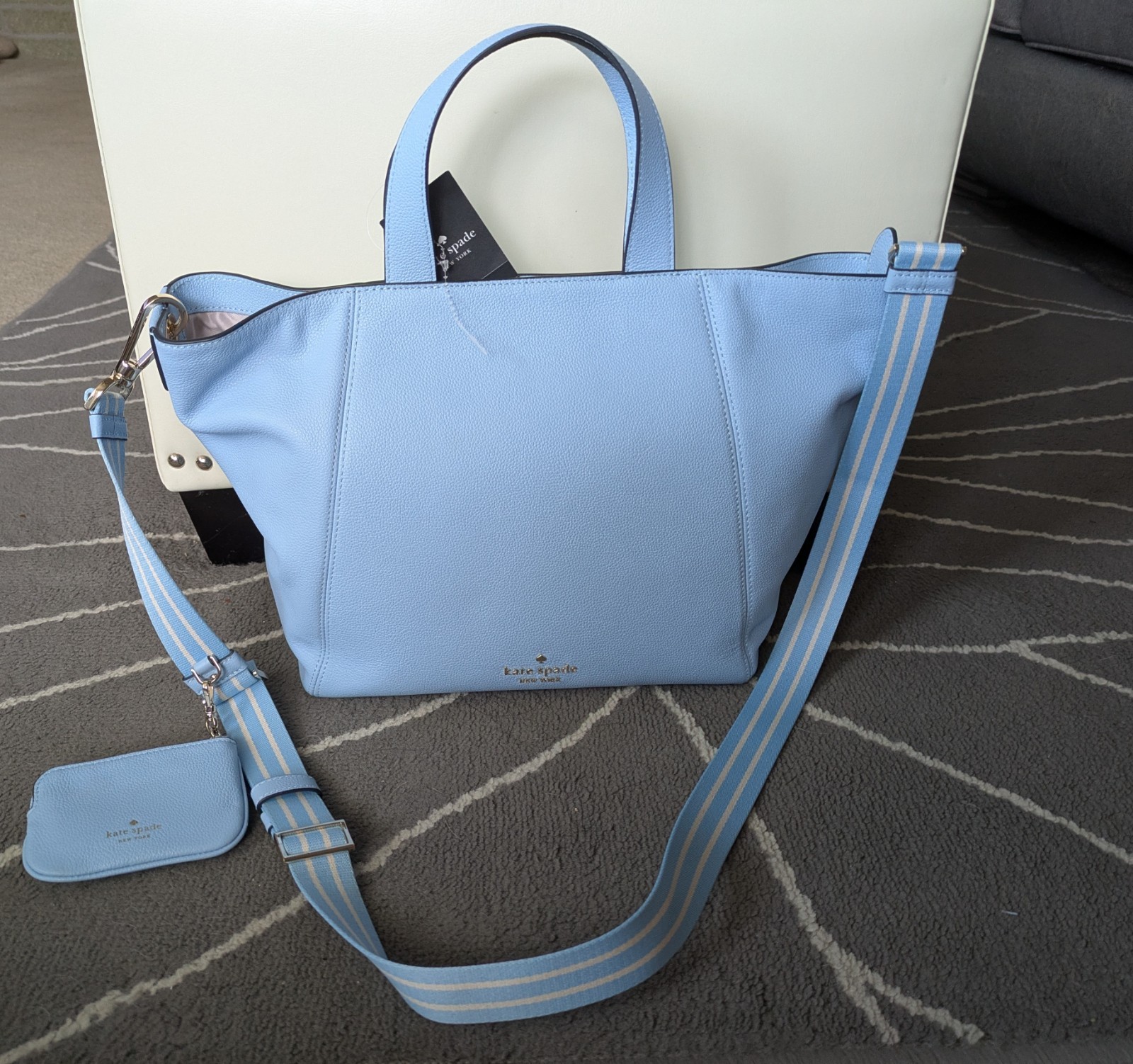 NWT Kate Spade Rosie Pebbled Leather Satchel Strap Bag Coin Purse