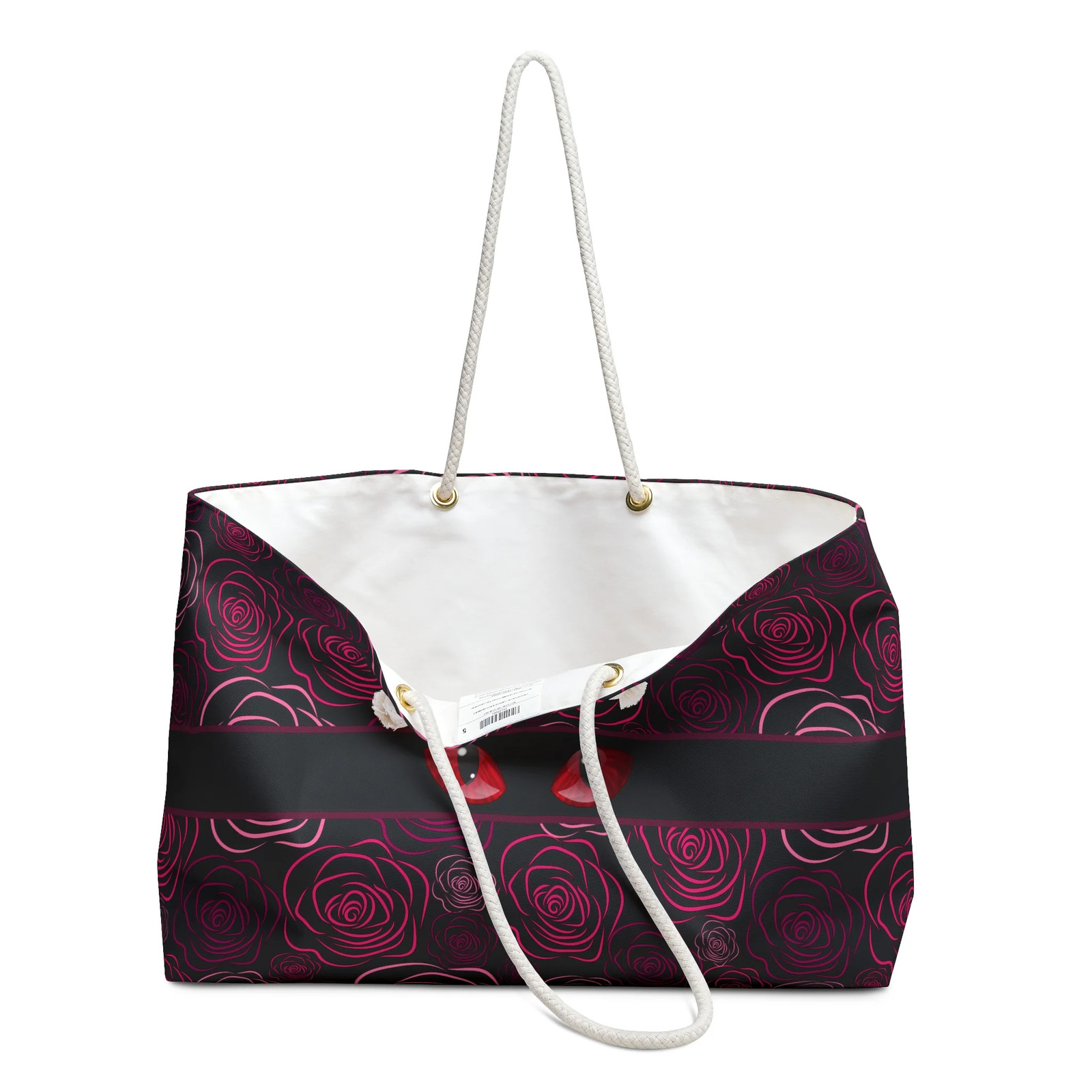 Peeking Cat Eyes Gothic Rose Weekender Bag