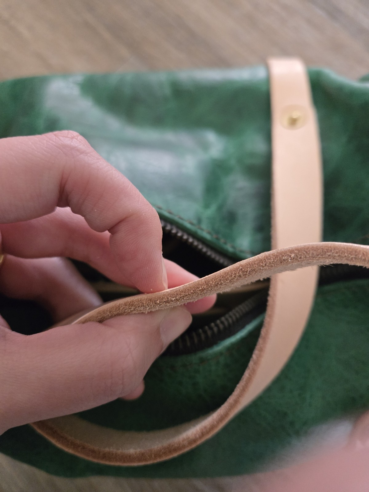 New Go Forth Goods Pine Bison Medium Jane barrel bag duffle WITH STRAP natural