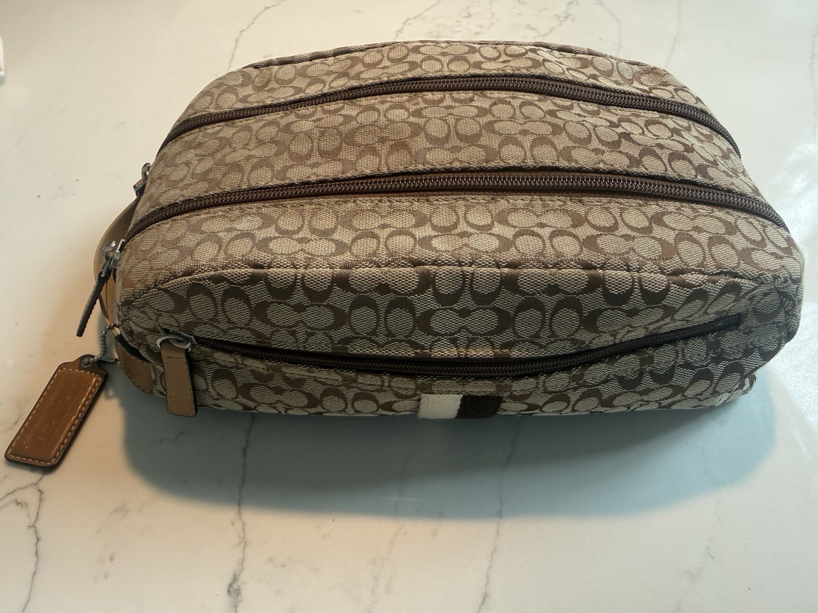 Authentic Vintage Y2K Coach Signature Canvas Cosmetic / Toiletry Bag pristine