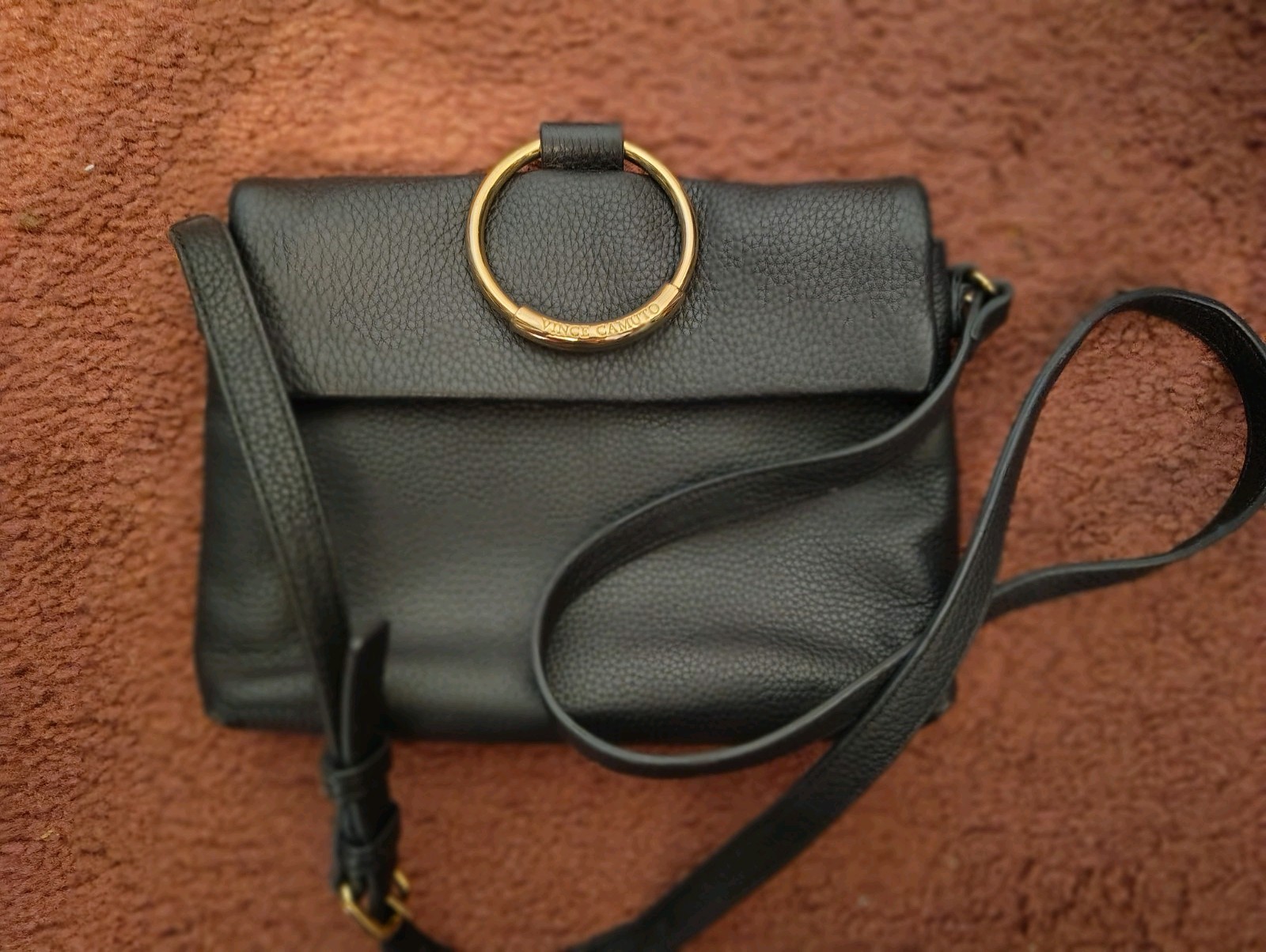 Vince Camuto Ruthi Crossbody Bag Genuine Black Leather