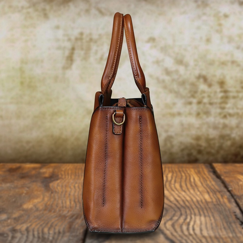 Genuine Leather Satchel for Women Handmade Purse Crossbody Handbags Tote Bag